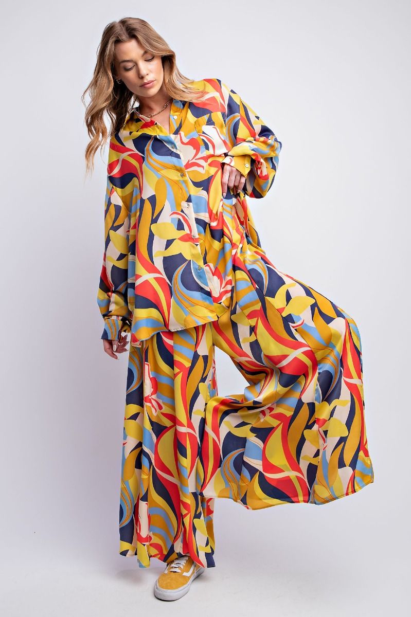 Mirabelle Satin Wide Leg Pants