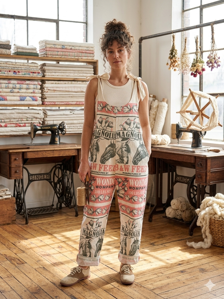 HORSE Feedsack Overalls One Size Fits Most S-XXL Oversized