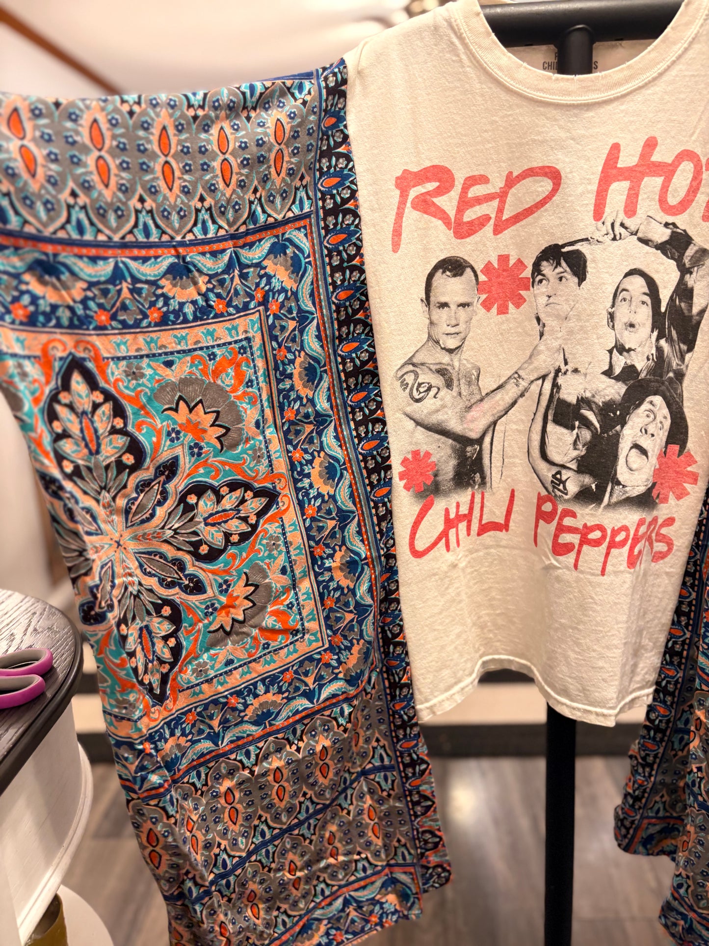 Hot Chili Upcycled Kimono Tee One Size Fits a Small to XXL
