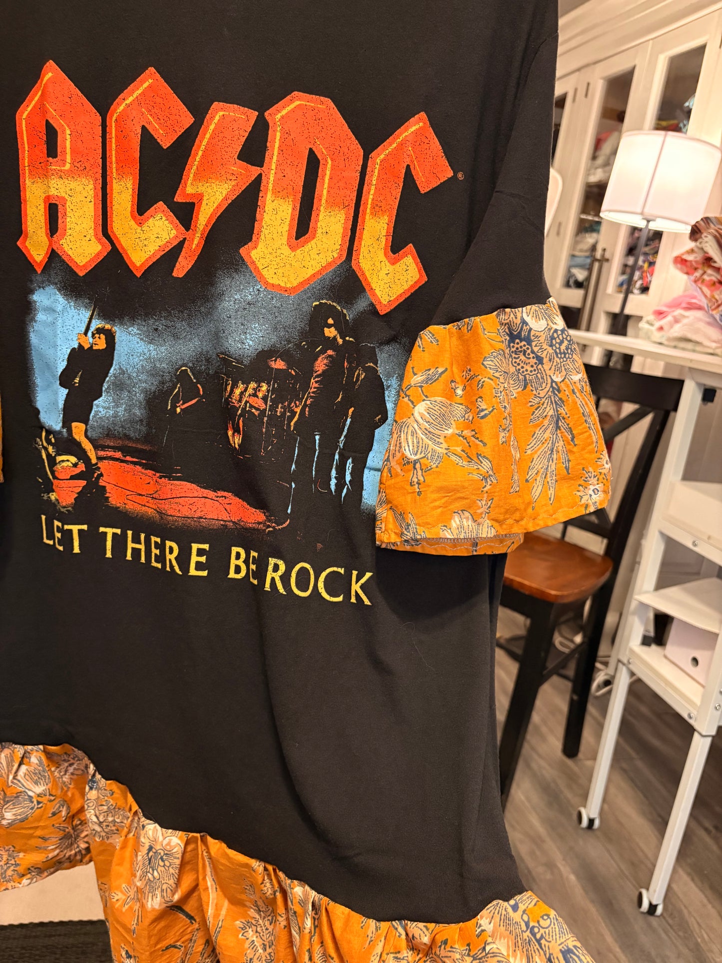 Let There Be Rock Ruffled Rockstar Dress One Size Fits a Small to XL Oversized