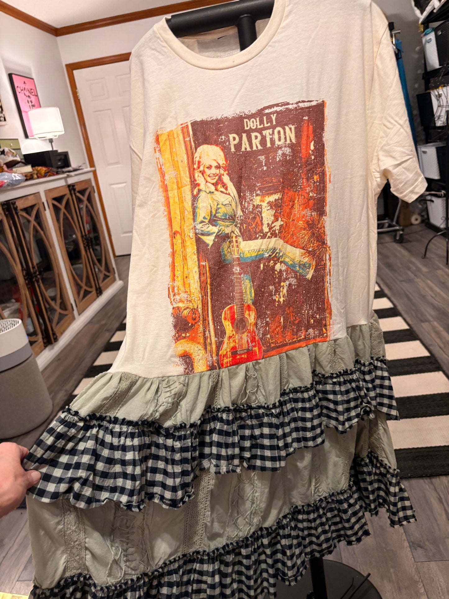 Queen of Country Upcycled Tee Dress Fits a Small to Large