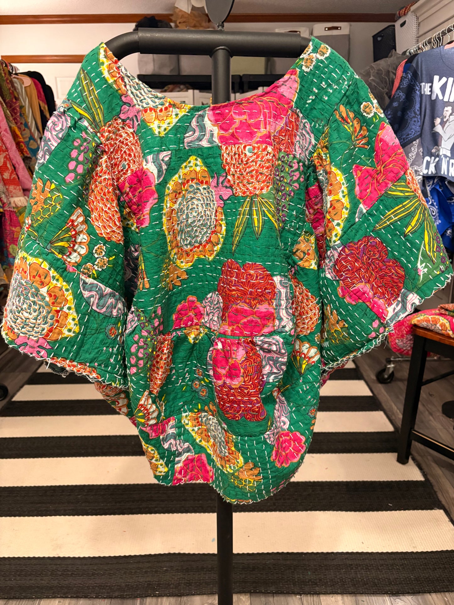 Endora Kantha Circle Top One Size Fits a Small to 3X