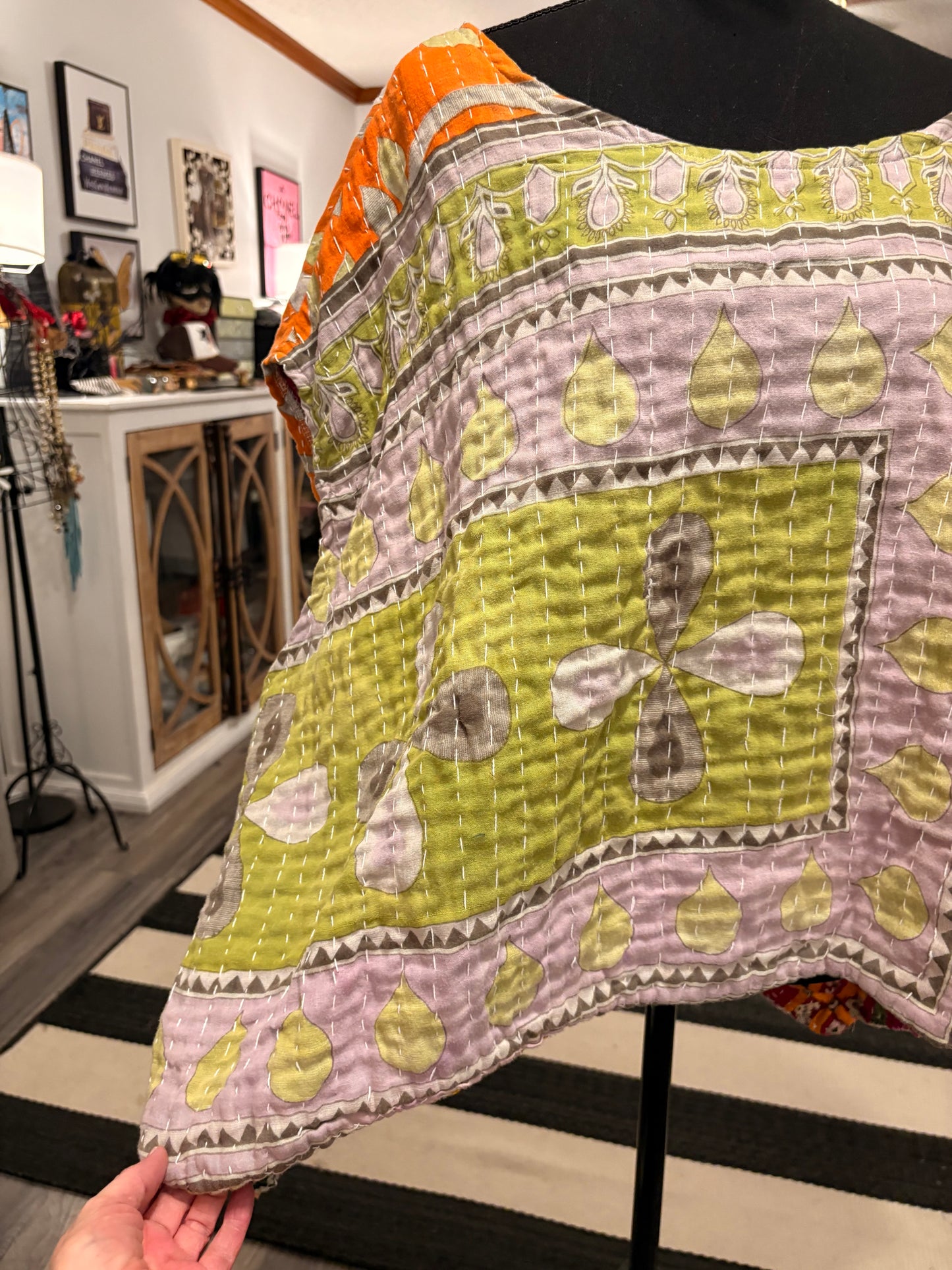 Lila Kantha Top One Size Fits a Small to XXL