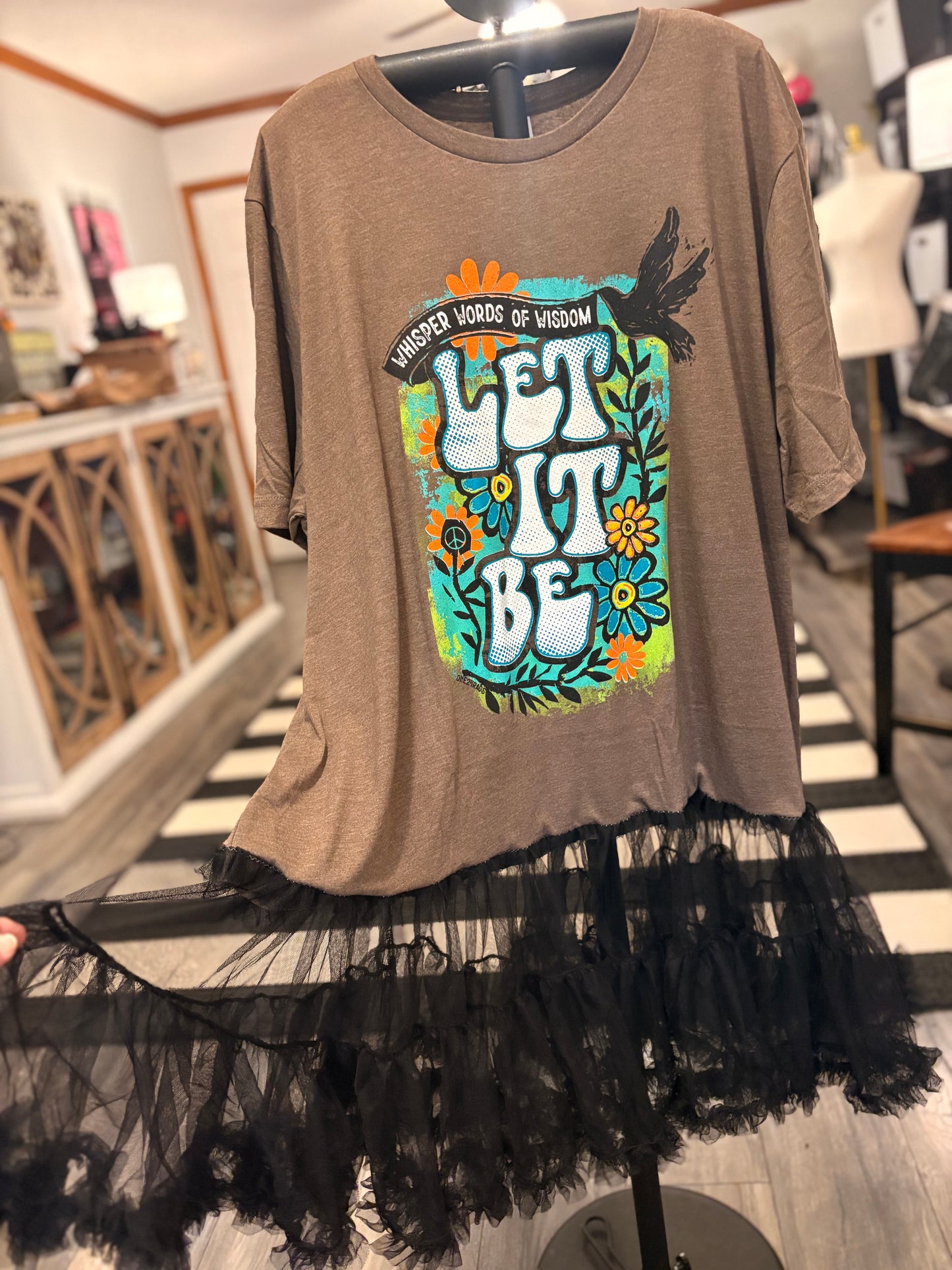Let It Be Upcycled Rockstar Dress One Size Fits a Small to 3X