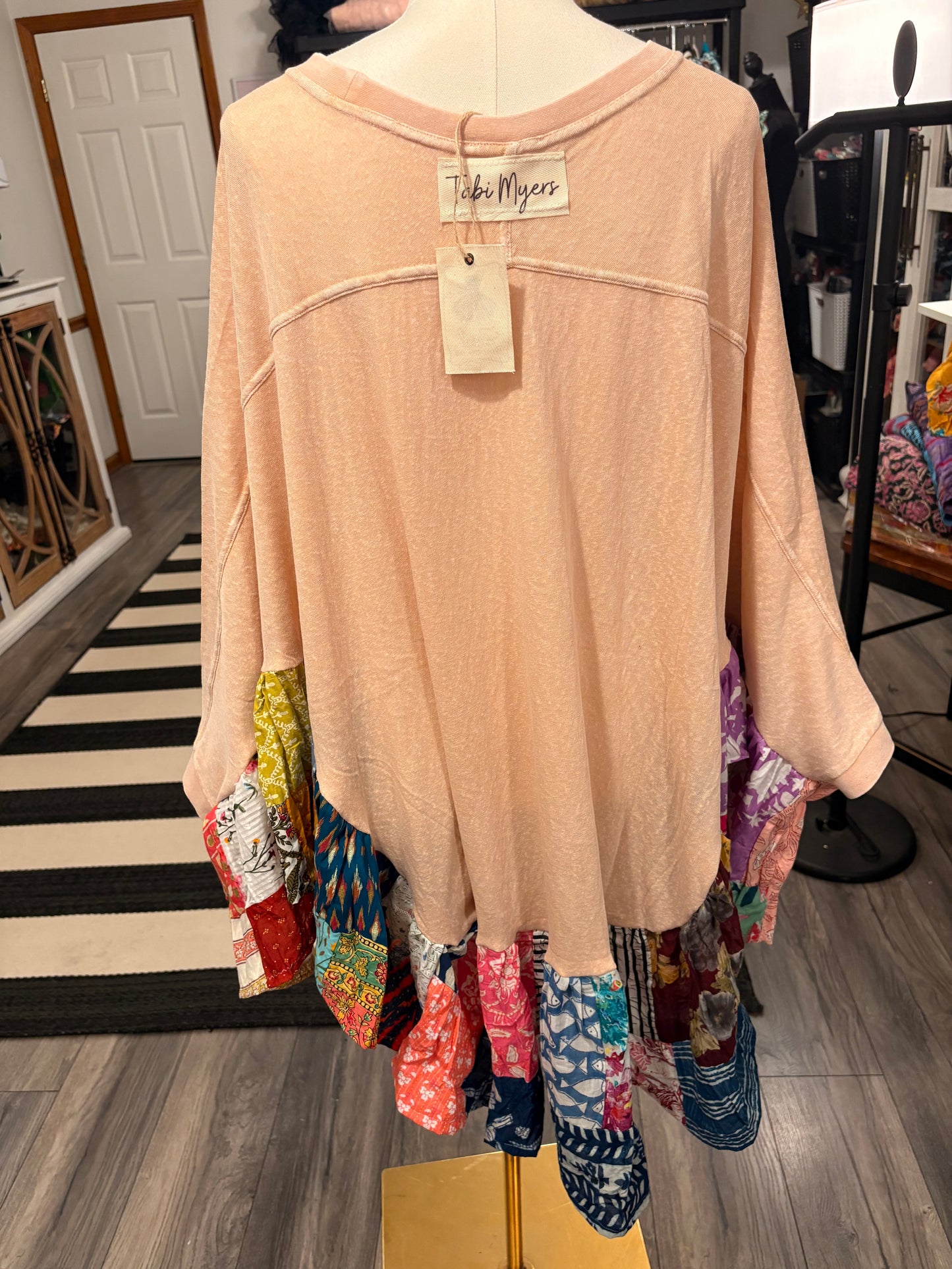 Madeline Upcycled Butterfly Poncho One Size Fits a Large to 3X