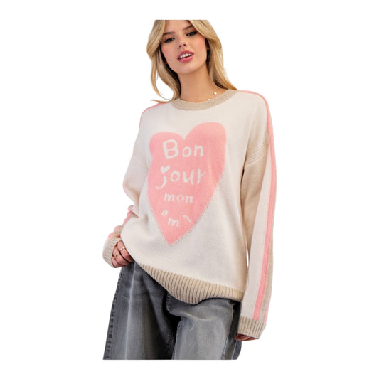 Cream Bon Jour Knit Sweater