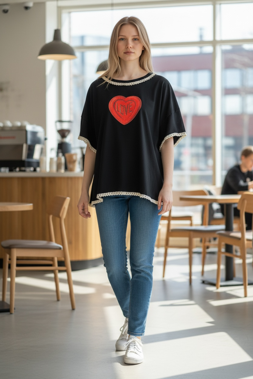 LOVE “Junk” Tee One Size Fits a Large to 3X Oversized