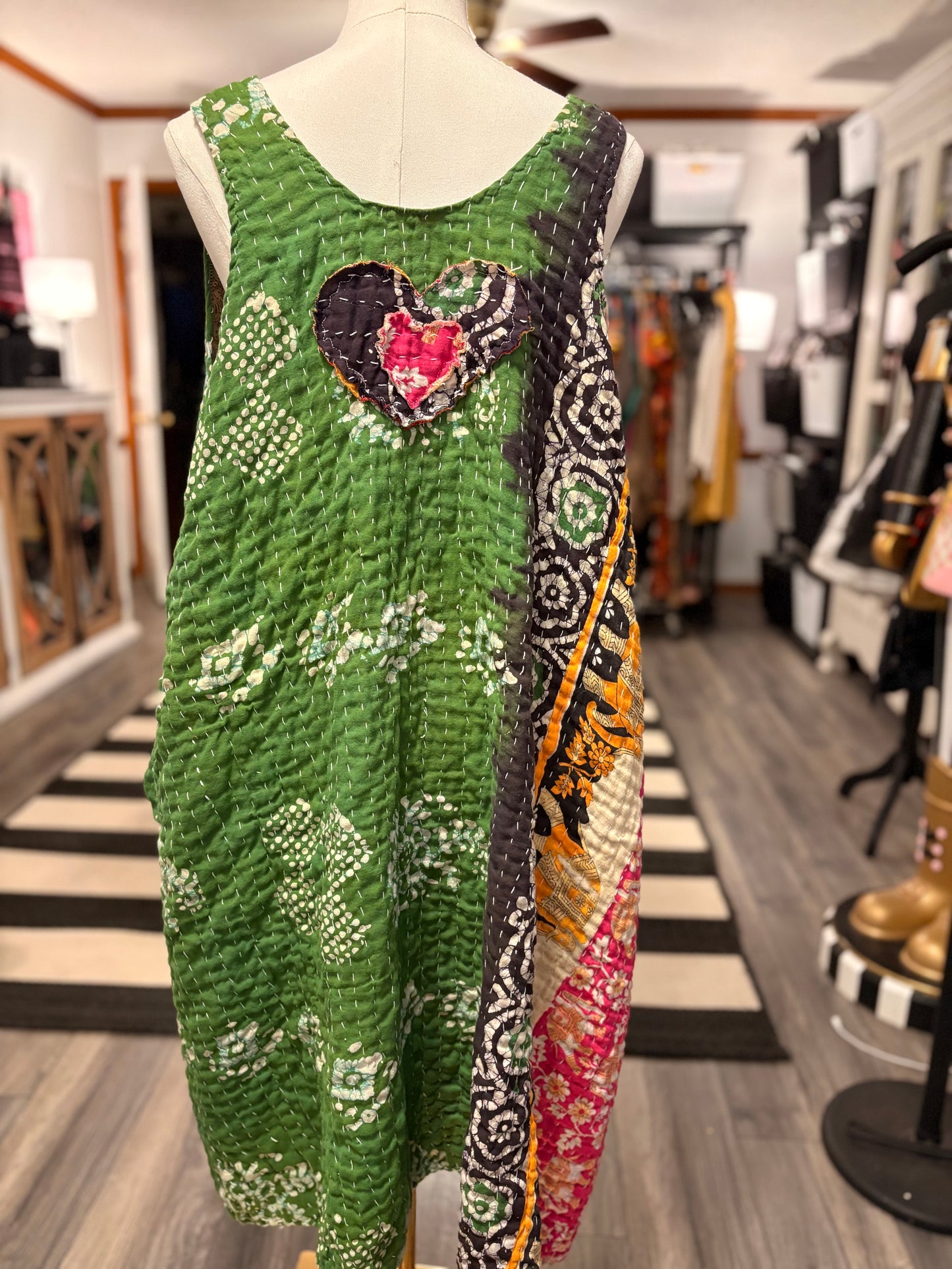 Degas Upcycled Vintage Kantha Quilt ART Jumper One Size Fits A Large to 3X Oversized