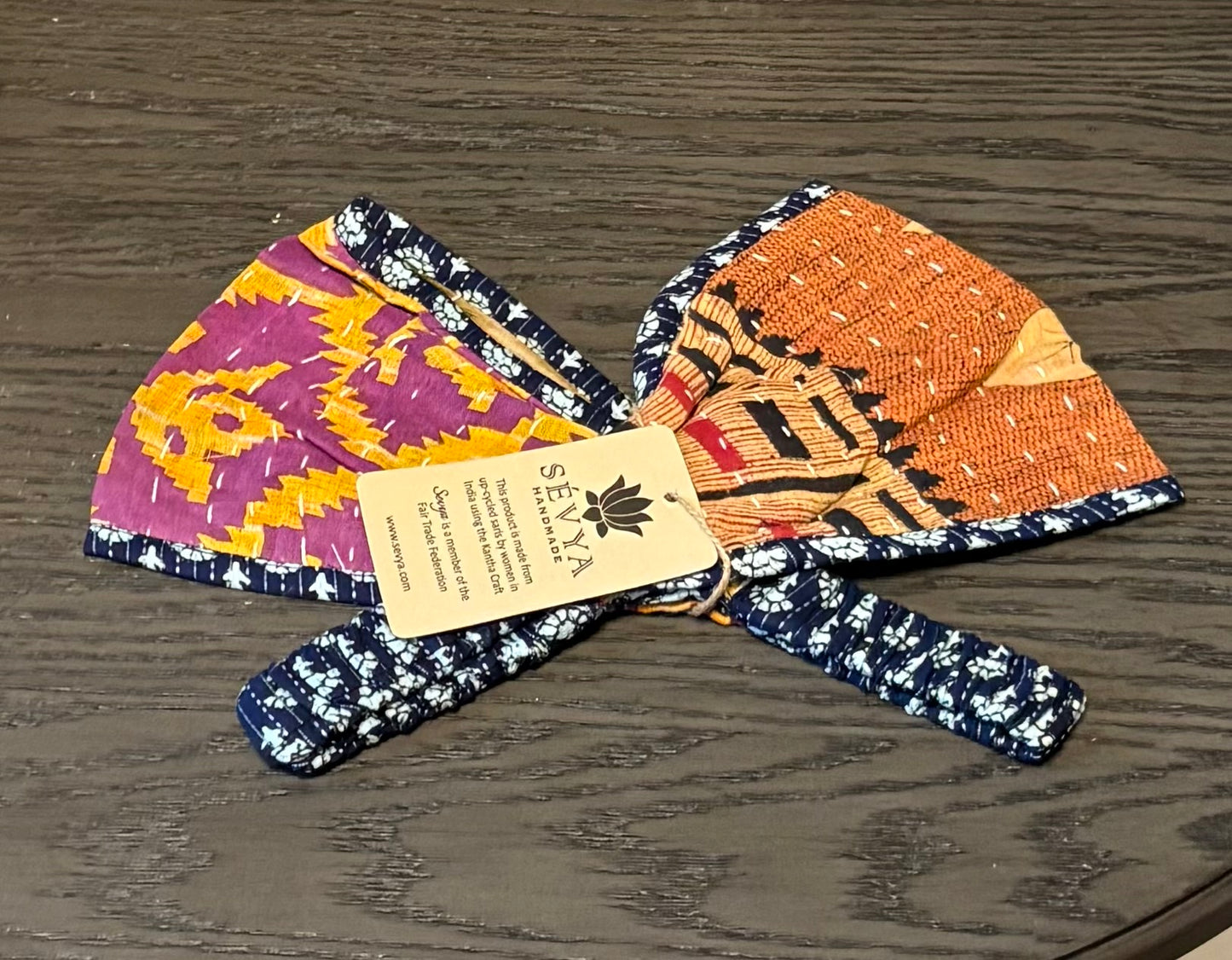 Reversible Kantha Headbands, Set of 2