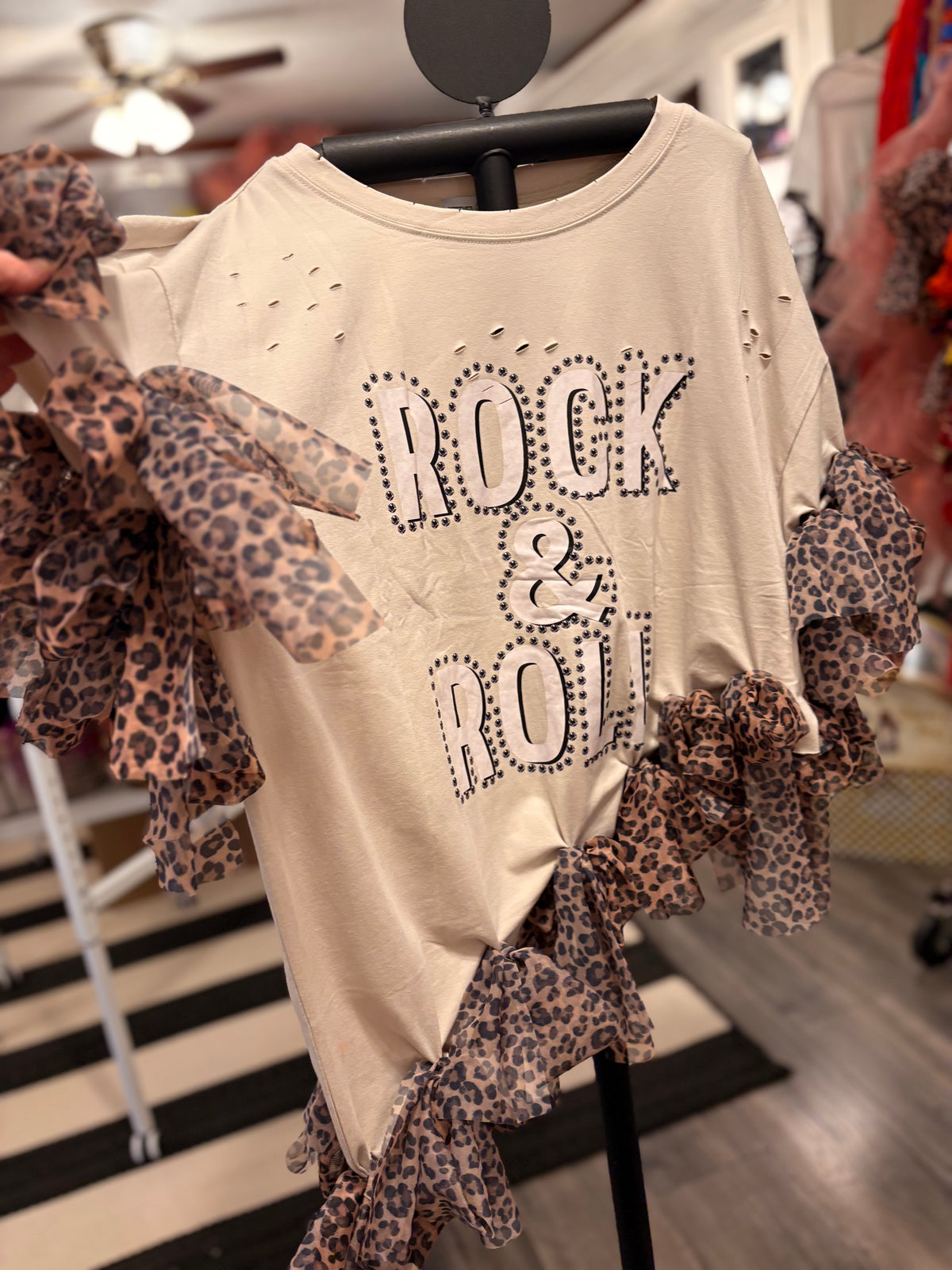 Rock and Roll Glam Asymmetrical Tee One Size Fits Small to Large