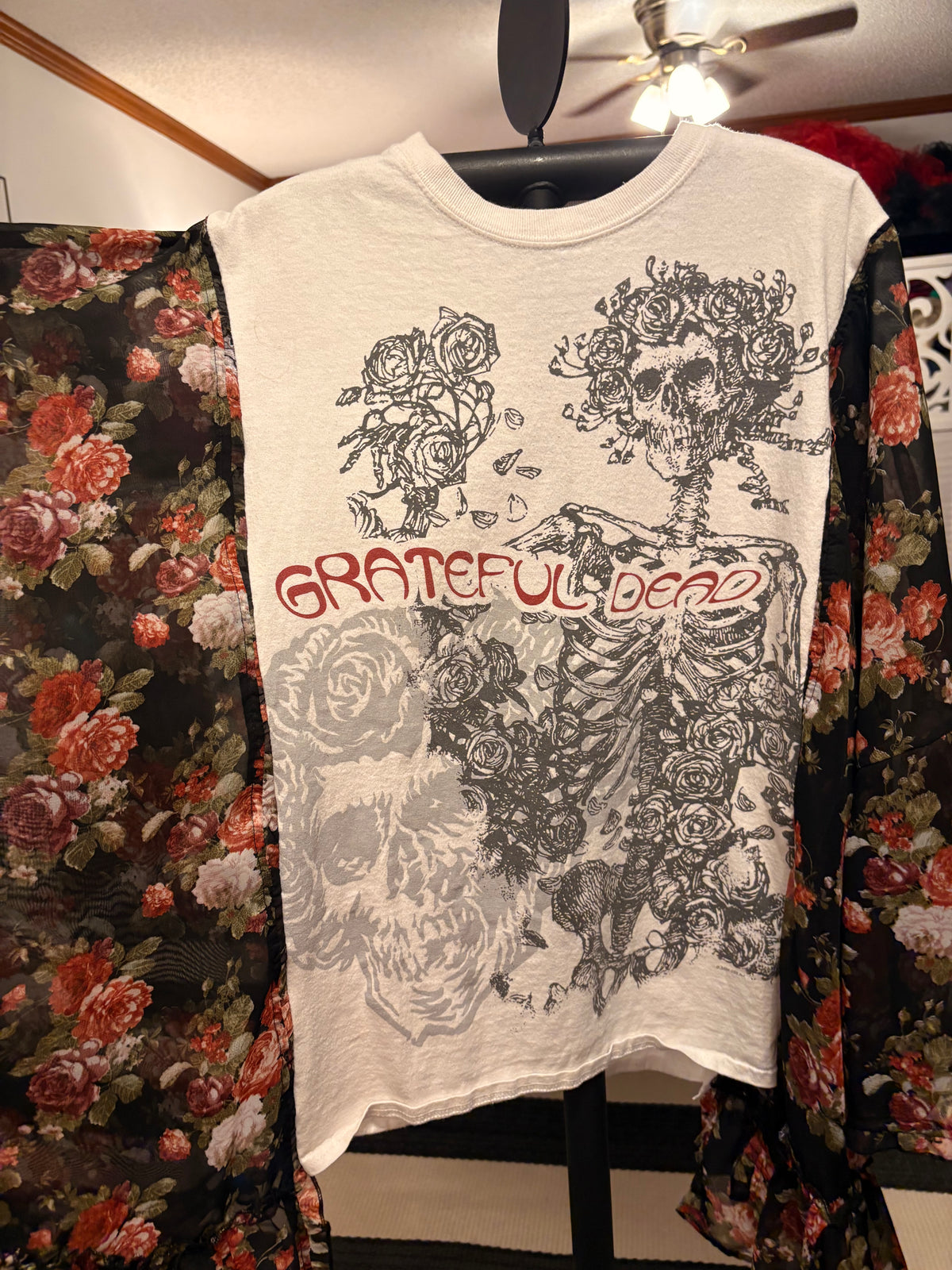 The Dead in Roses Upcycled Kimono Tee One Size fits a Small to XXL