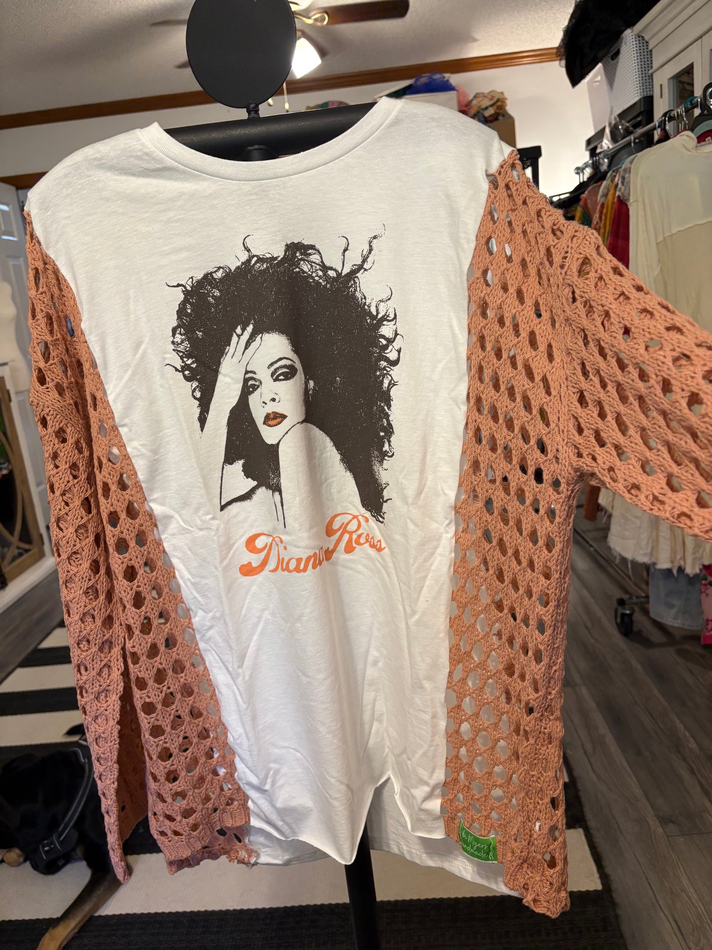 Diana Ross Upcycled Drop Sleeve Sweater One Size Fits a Small to XL