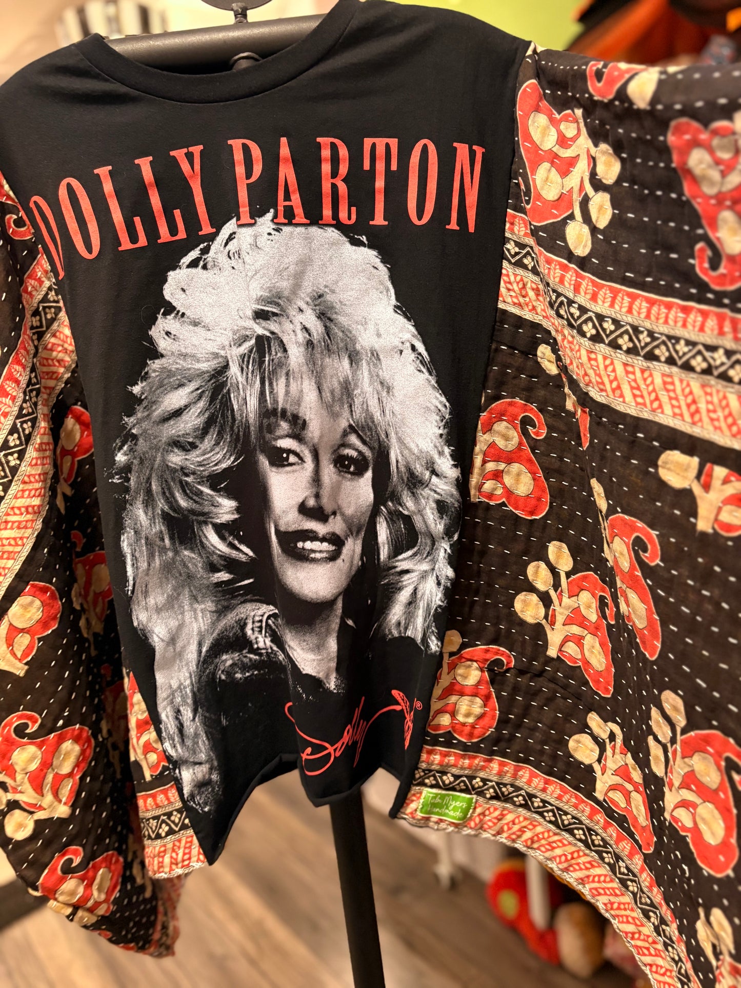 Be Like Dolly Upcycled Vintage Kantha Quilt Poncho Tee One Size Fits a Small to XXL