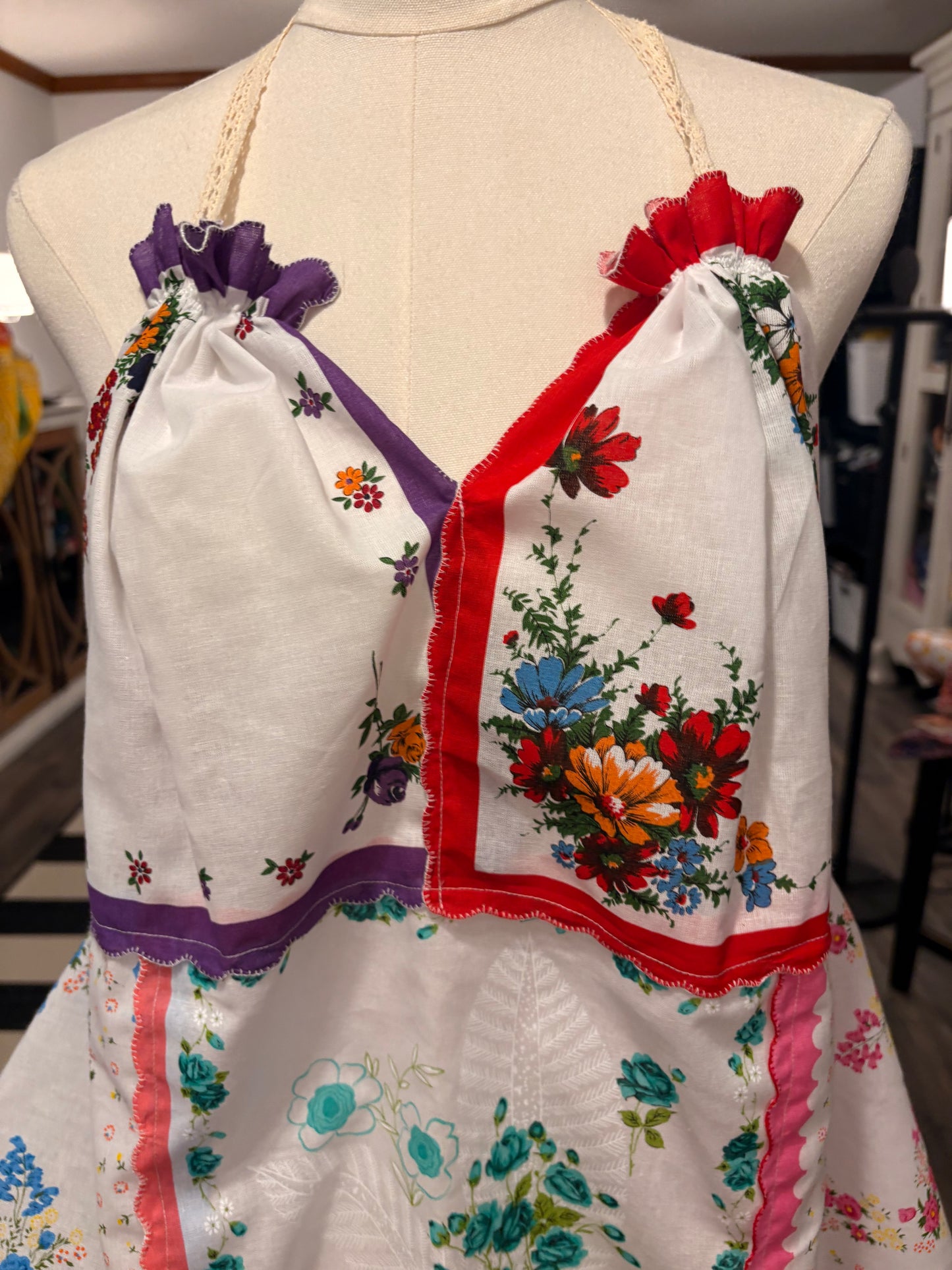 Delilah Upcycled Hankie Top One Size Fits a 12-16