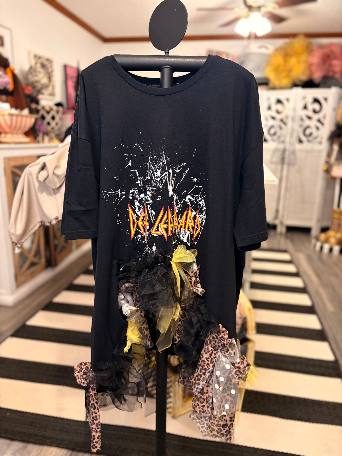 Animal Fringe Hi/Lo Tee One Size Fits Small to 2X