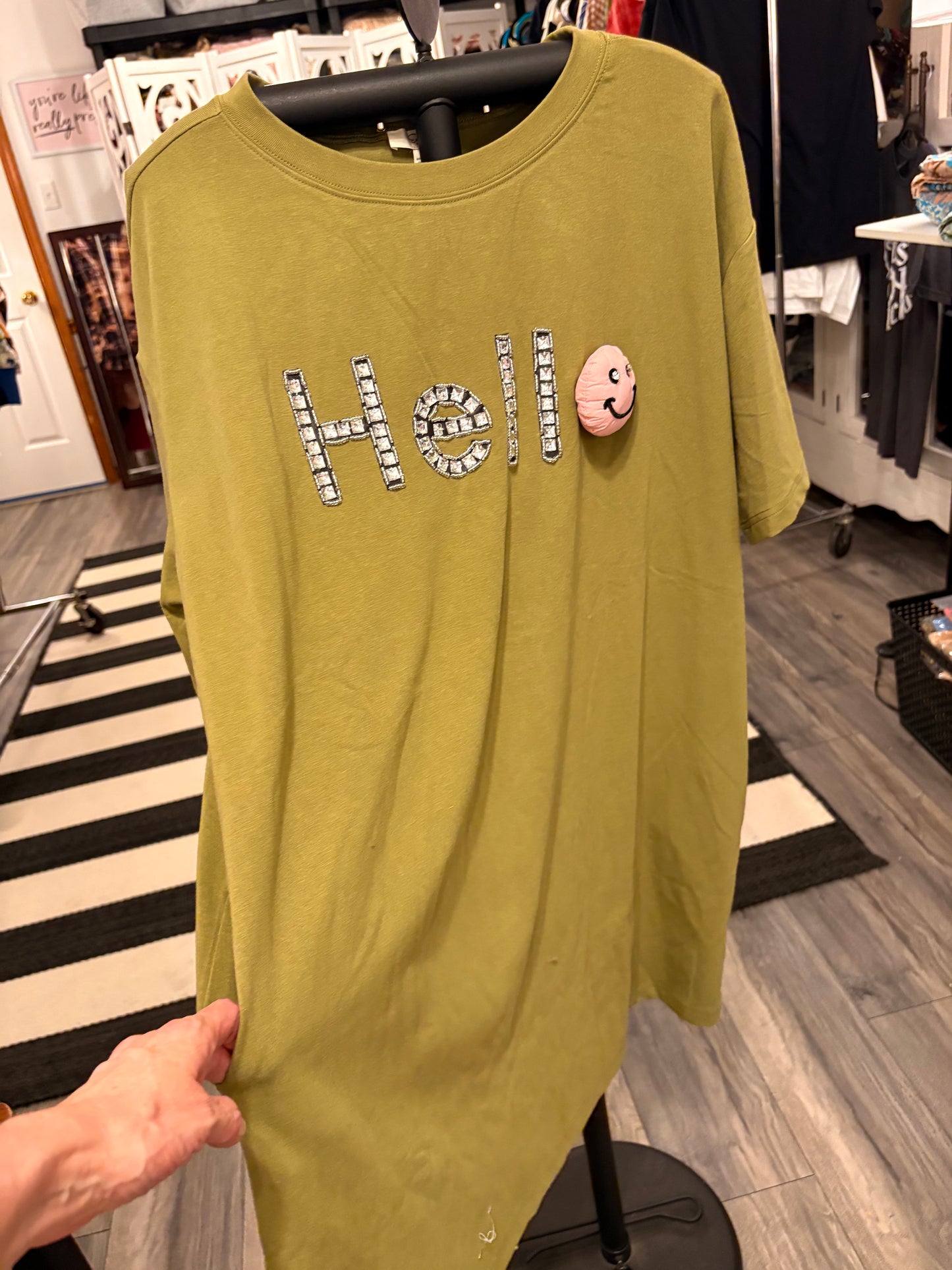 Hello Olive Tee Dress Large