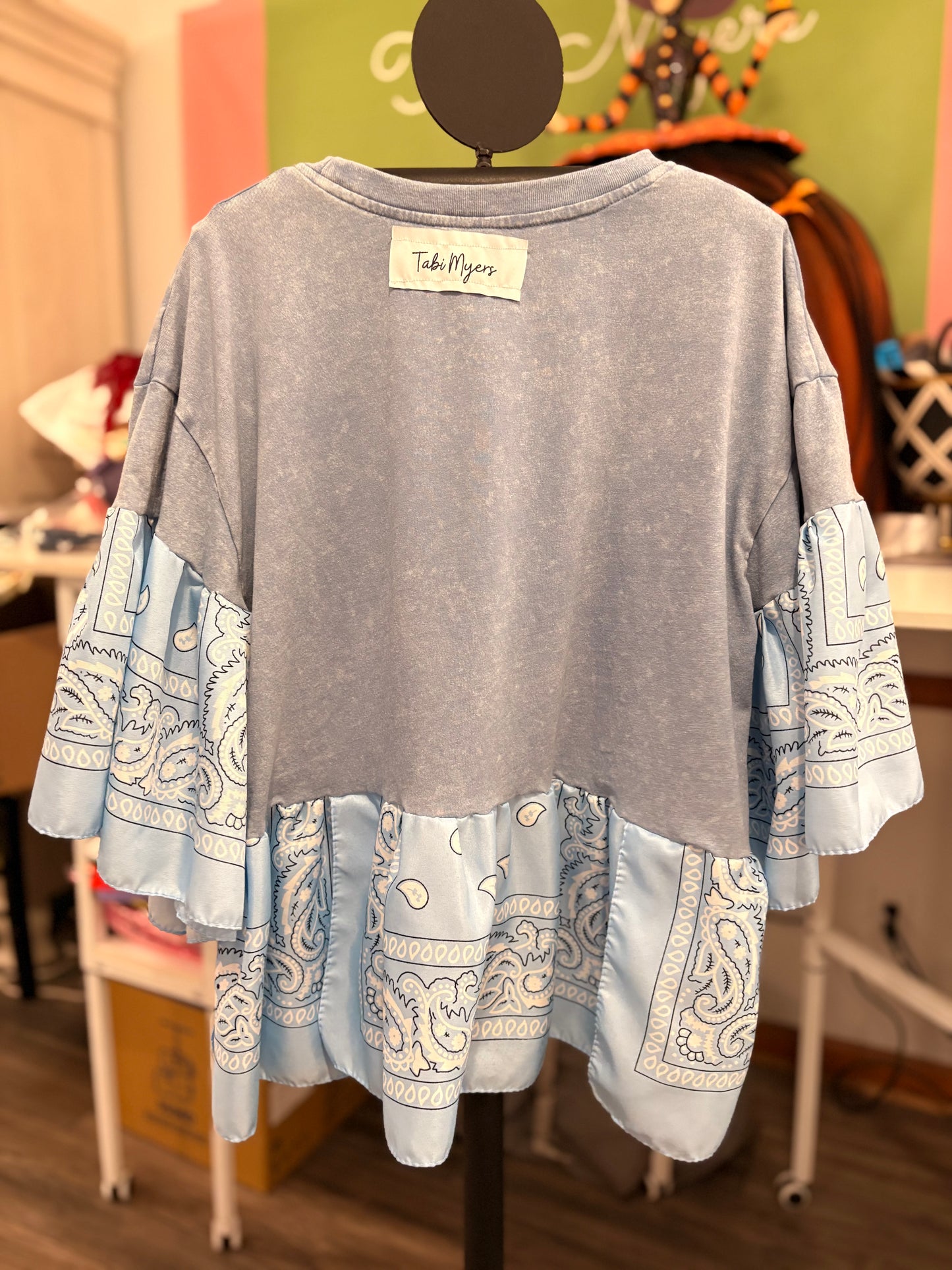 Everybody Bandana Baby Doll Tee Fits a Small to XL