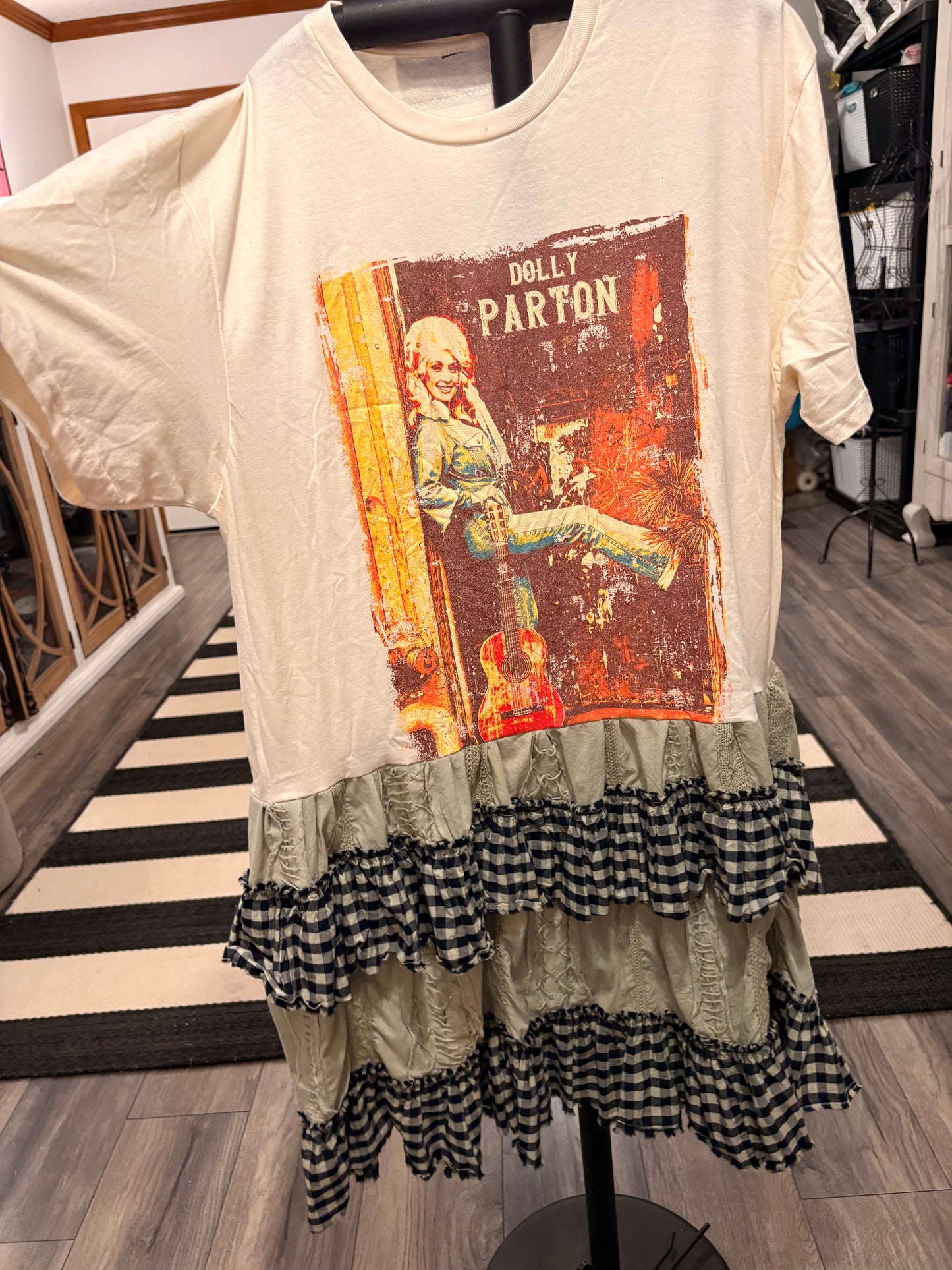 Queen of Country Upcycled Tee Dress Fits a Small to Large