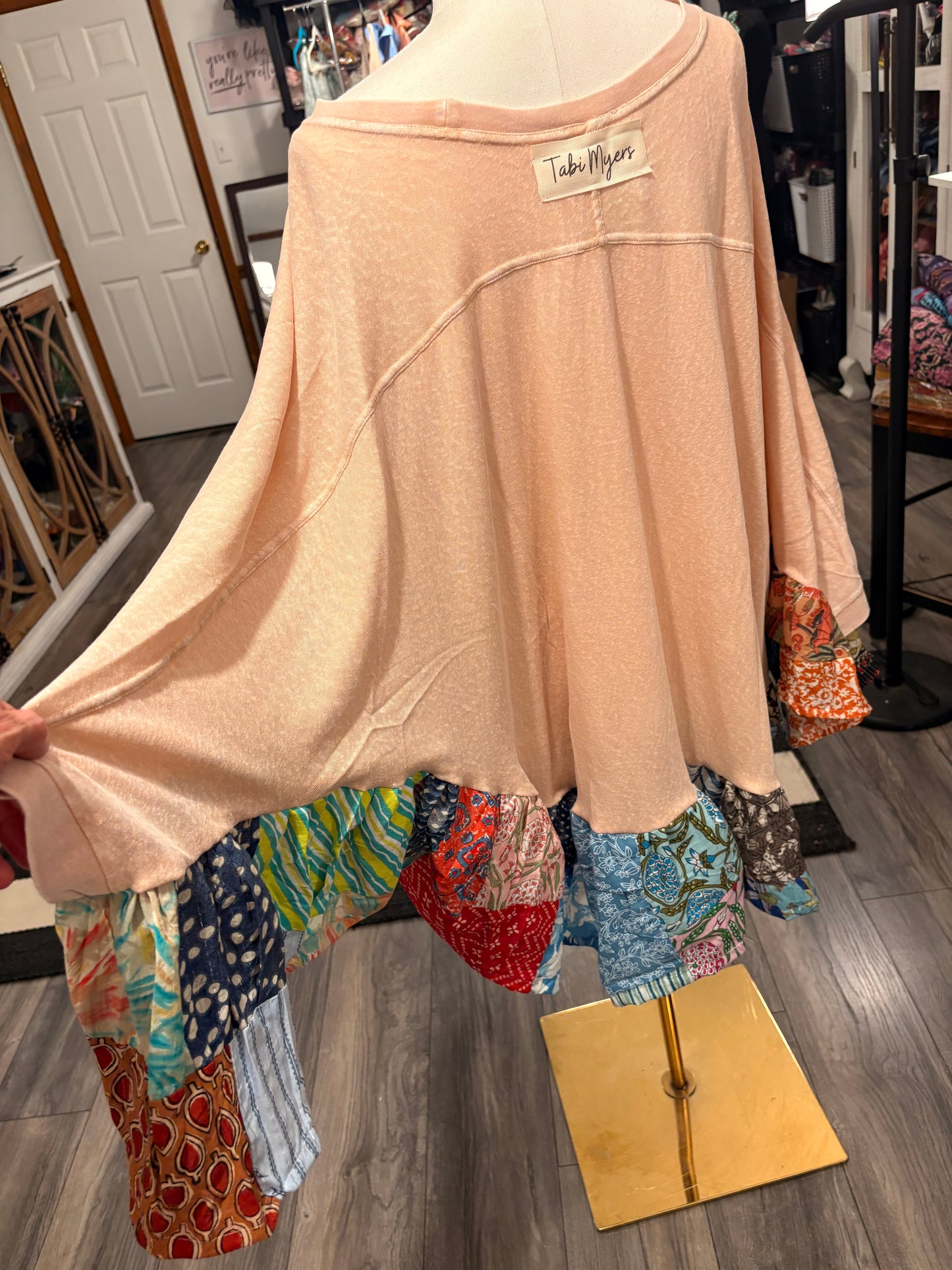 Lilly Upcycled Butterfly Poncho One Size Fits a Large to 3X