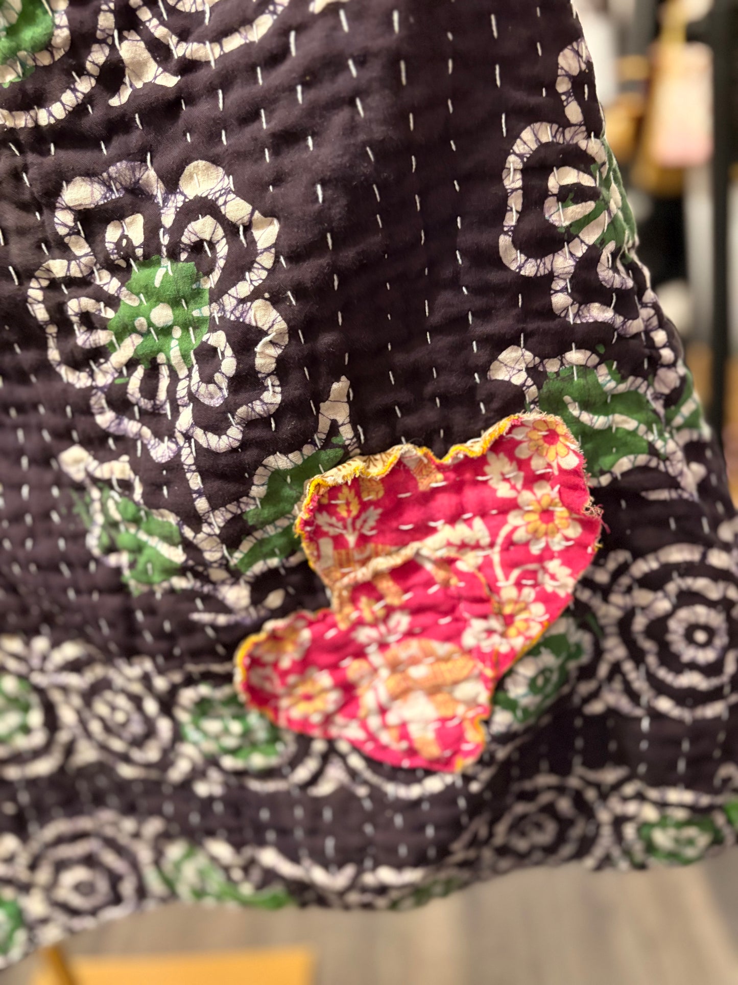 Degas Upcycled Vintage Kantha Quilt ART Jumper One Size Fits A Large to 3X Oversized