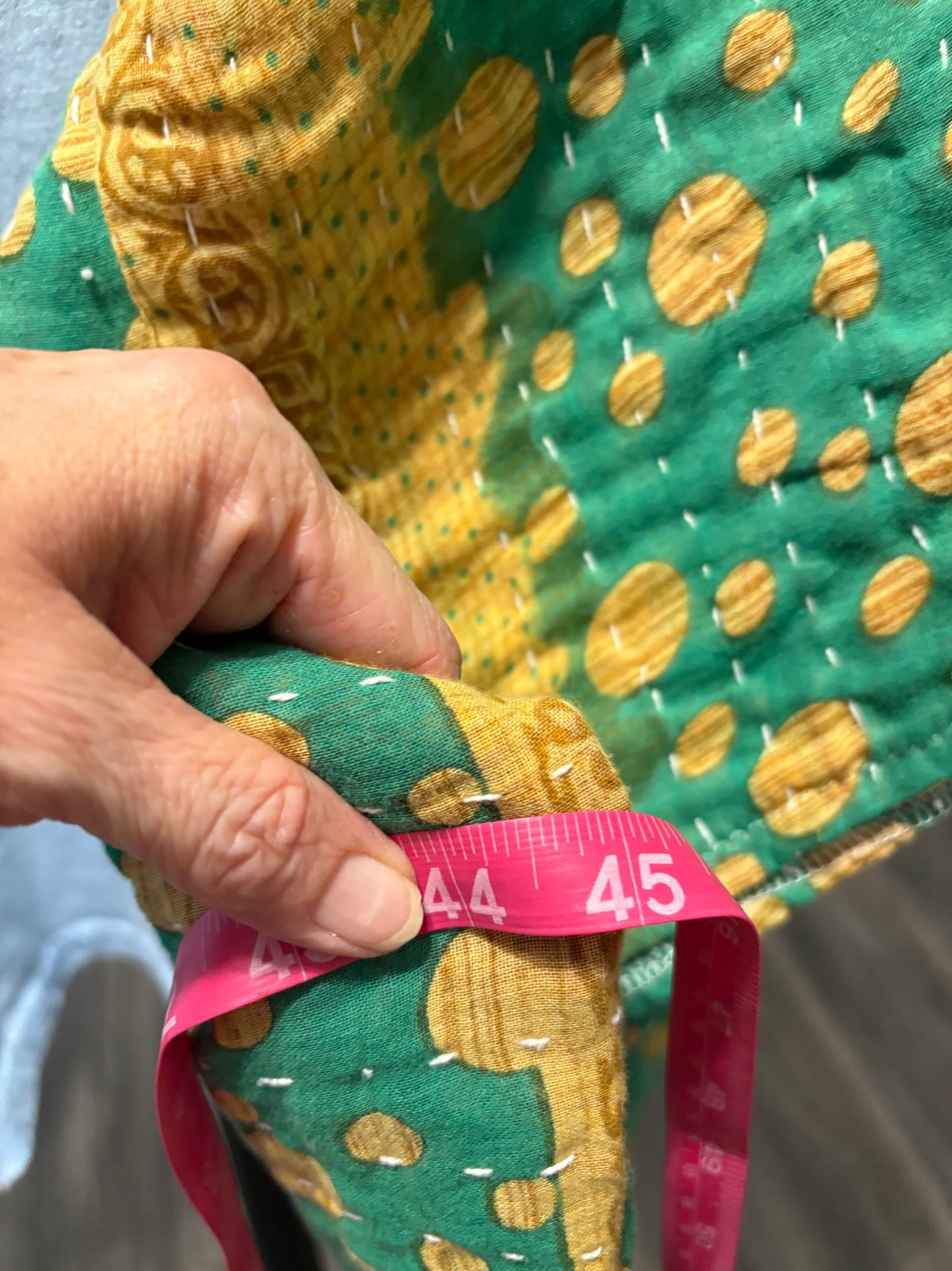 Hello Kitty Upcycled Vintage Kantha Poncho Tee Fits A Size Small to 3X