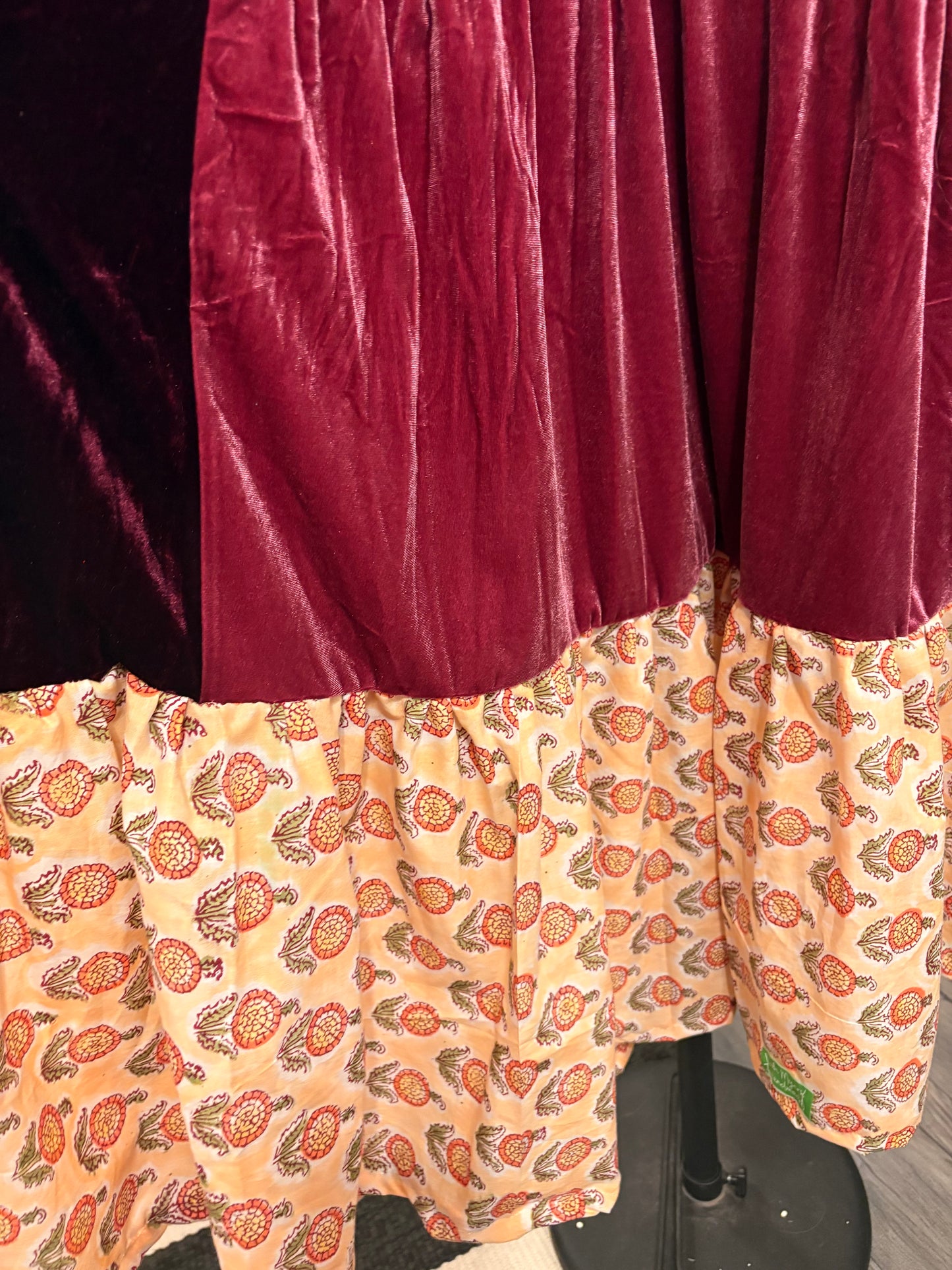 Artemis Upcycled Velvet and Hand Blocked Cotton One Size Fits Medium to XXL OVERSIZED!