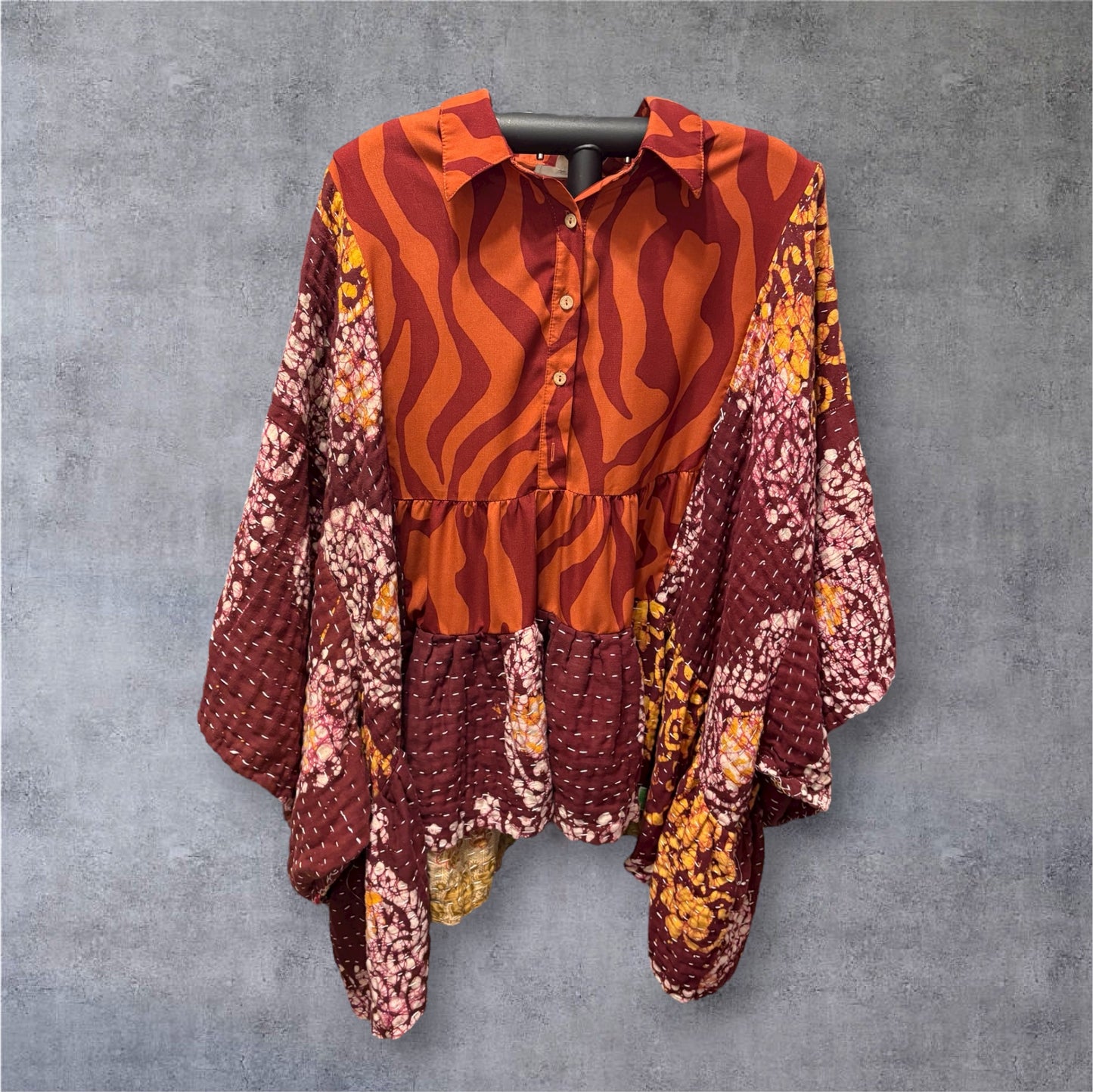 Rocky Upcycled Vintage Kantha Dress/Long Shirt One Size Fits Most