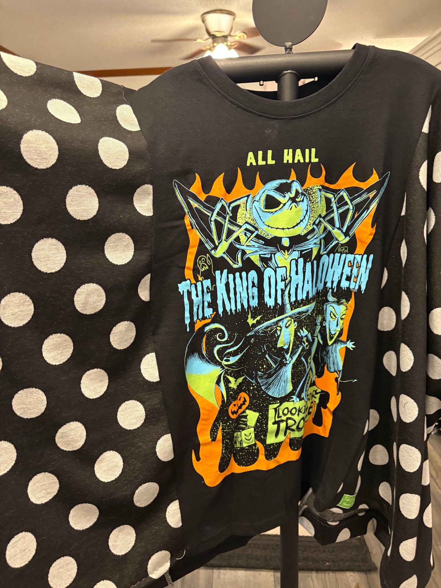 King of Halloween Upcycled Drop-Sleeve Tee Dress One Size Fits a Small to 4X