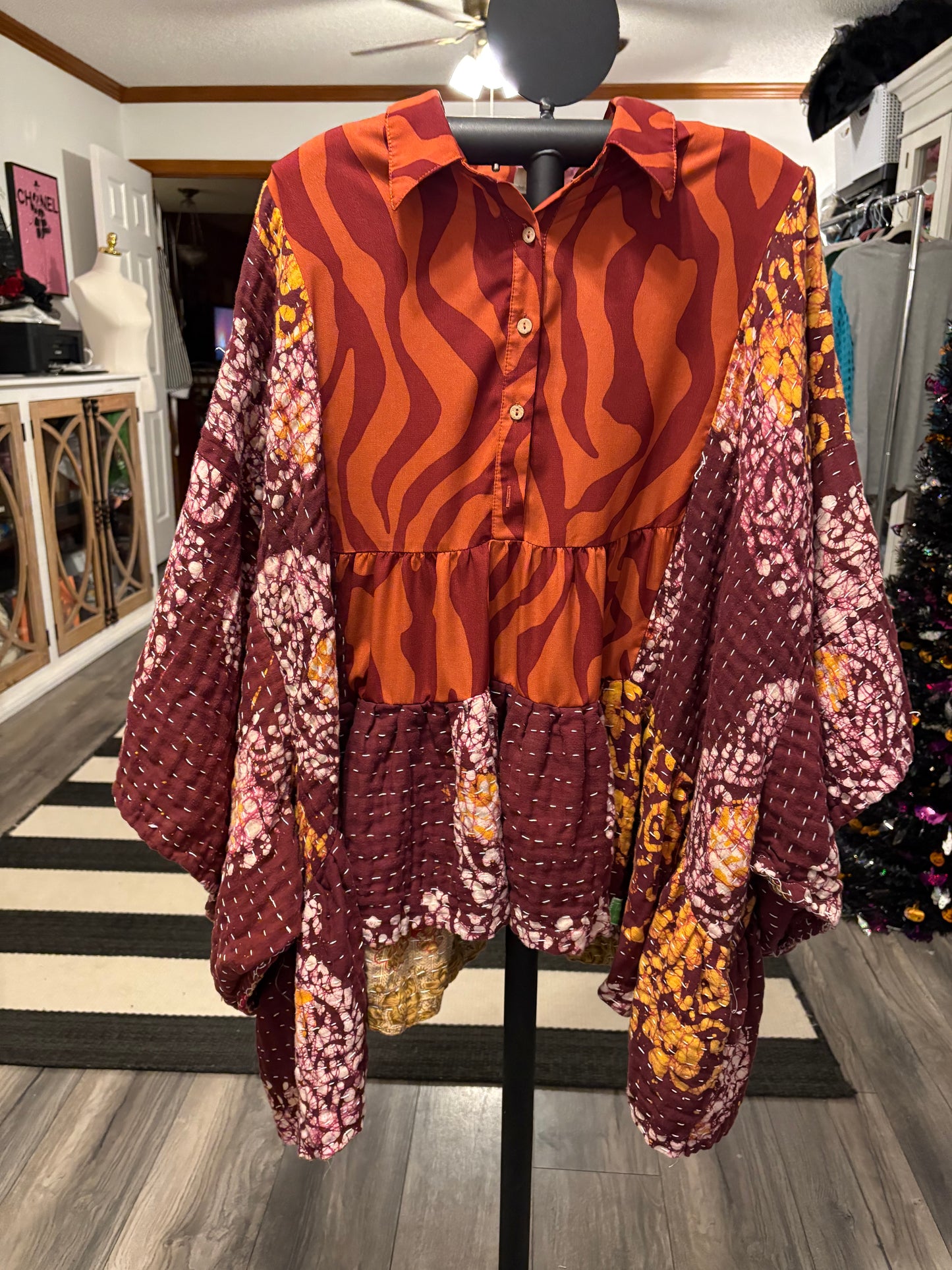 Rocky Upcycled Vintage Kantha Dress/Long Shirt One Size Fits Most