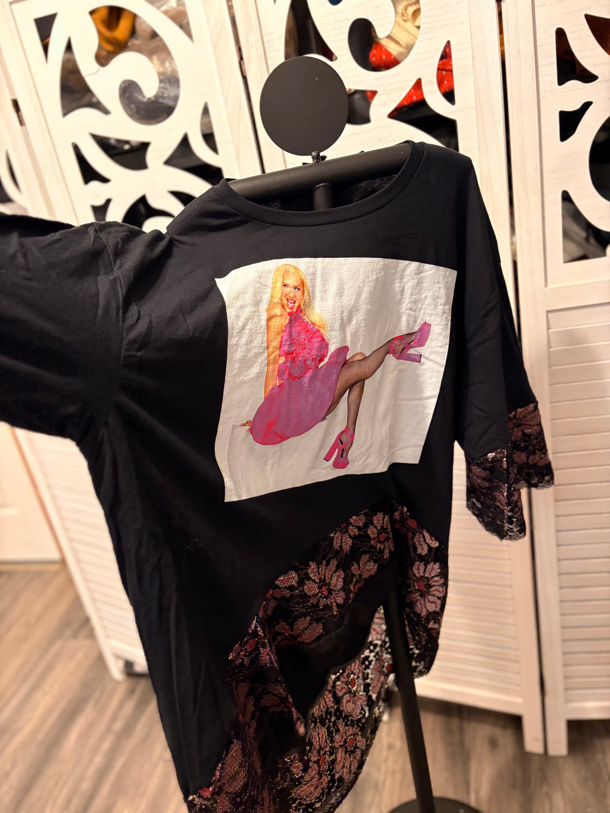 Just A Girl Glam Hi/Lo Tee One Size Fits Small to XXL