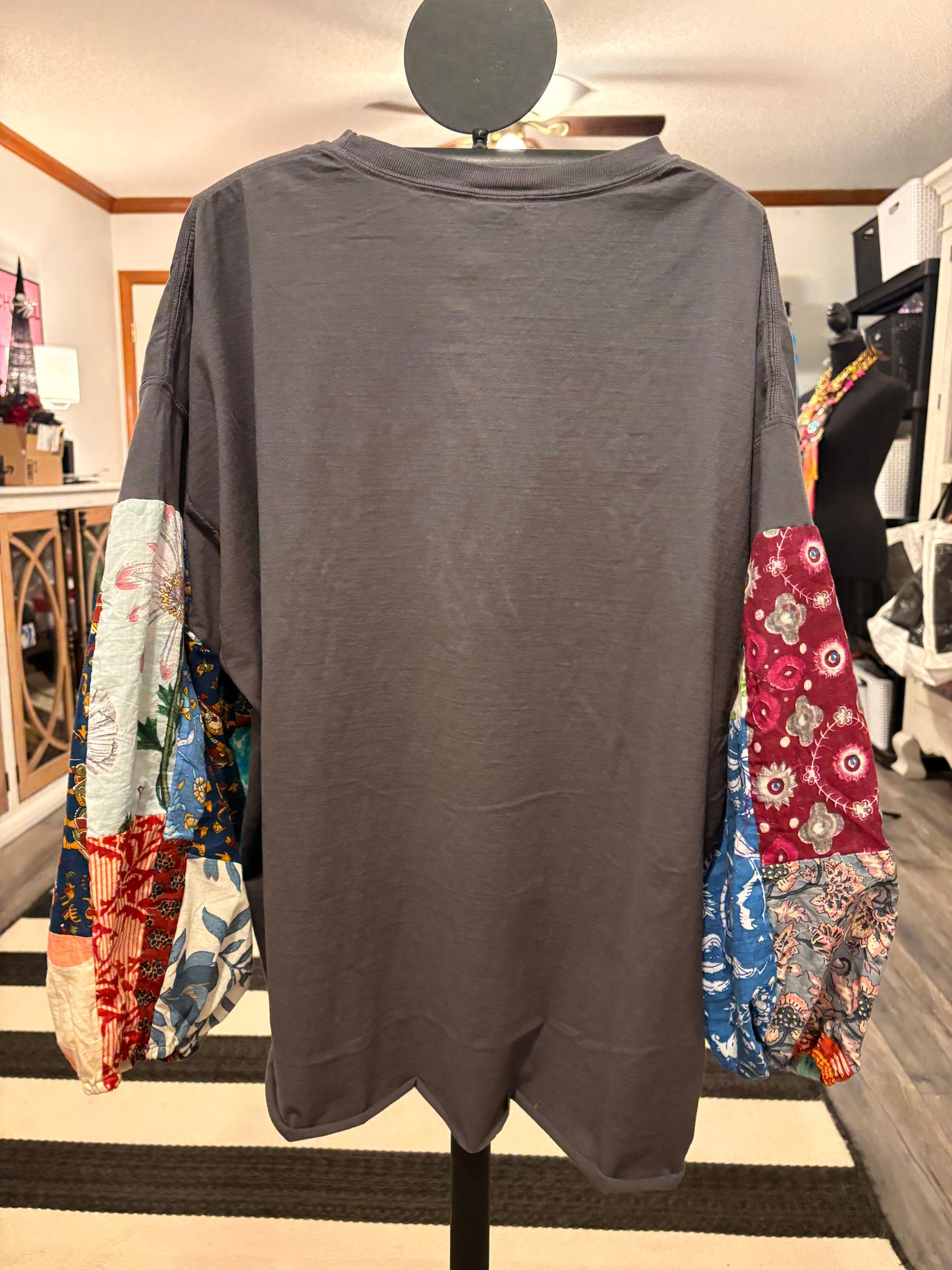 Be Brave Patchwork Puff Sleeve Tee Fits a Small to 2X