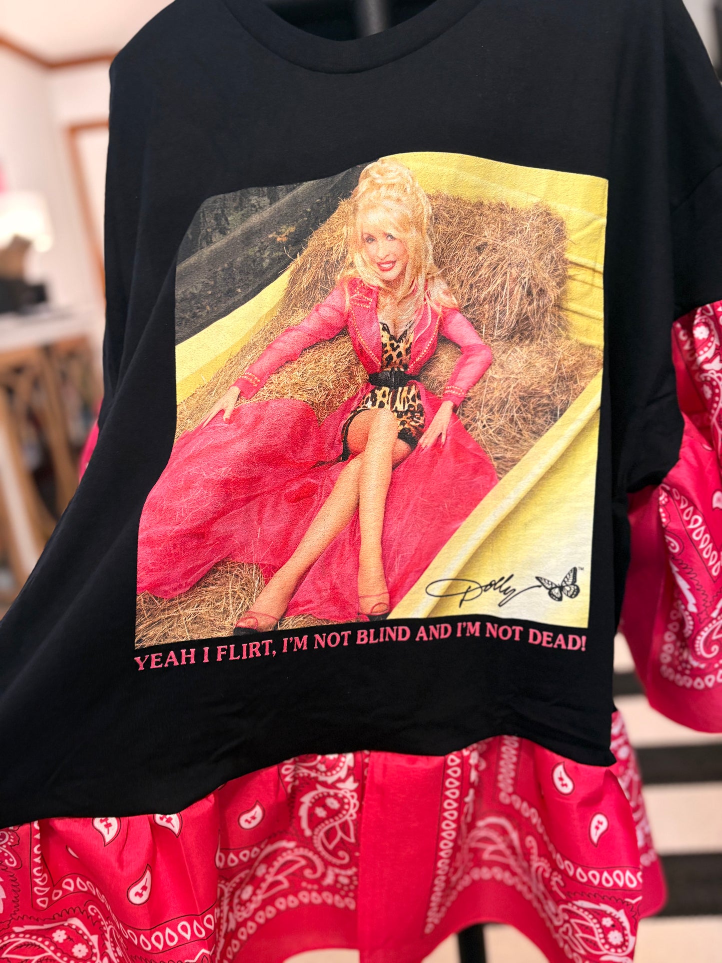 Dolly The Flirt Bandana Baby Doll Tee Fits a Small to 2X
