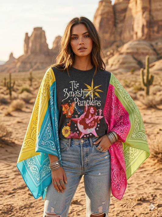 You’re Smashing Bandana Poncho Tee Fits a Small to Large