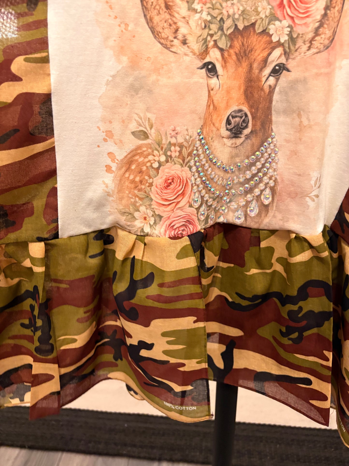 Deer Me Camo Bandana Ruffled Poncho One Size Fits a Small to 3X
