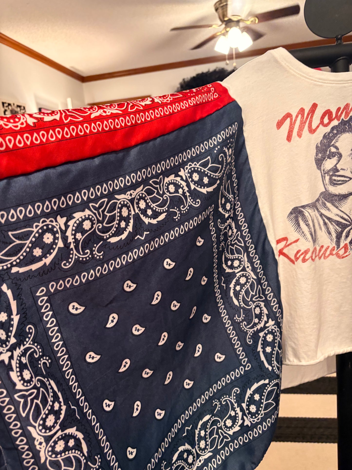 Mother Knows Best Bandana Poncho Tee Fits a Small to Large