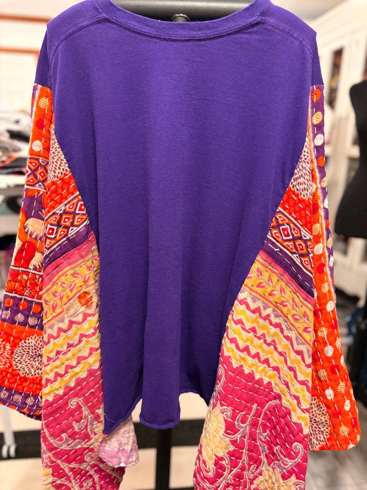 Purple Rain Vintage Kantha Poncho One Size Fits a Small to XXL