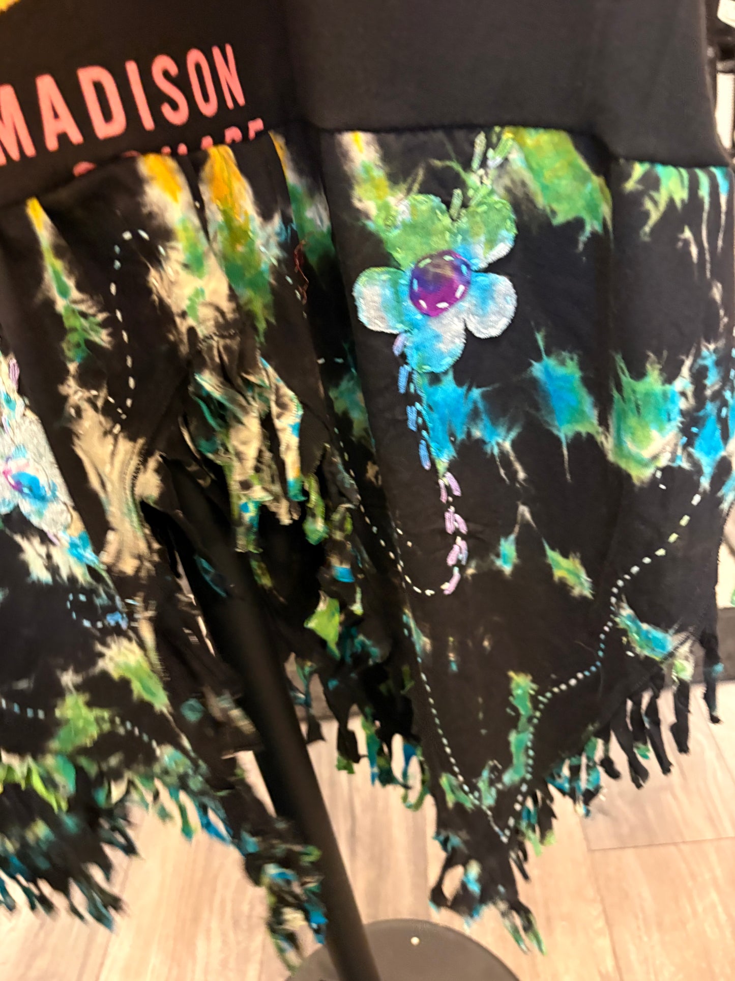 Bobby Upcycled Fringed Bottom Tee Dress Fits a Small to XXL