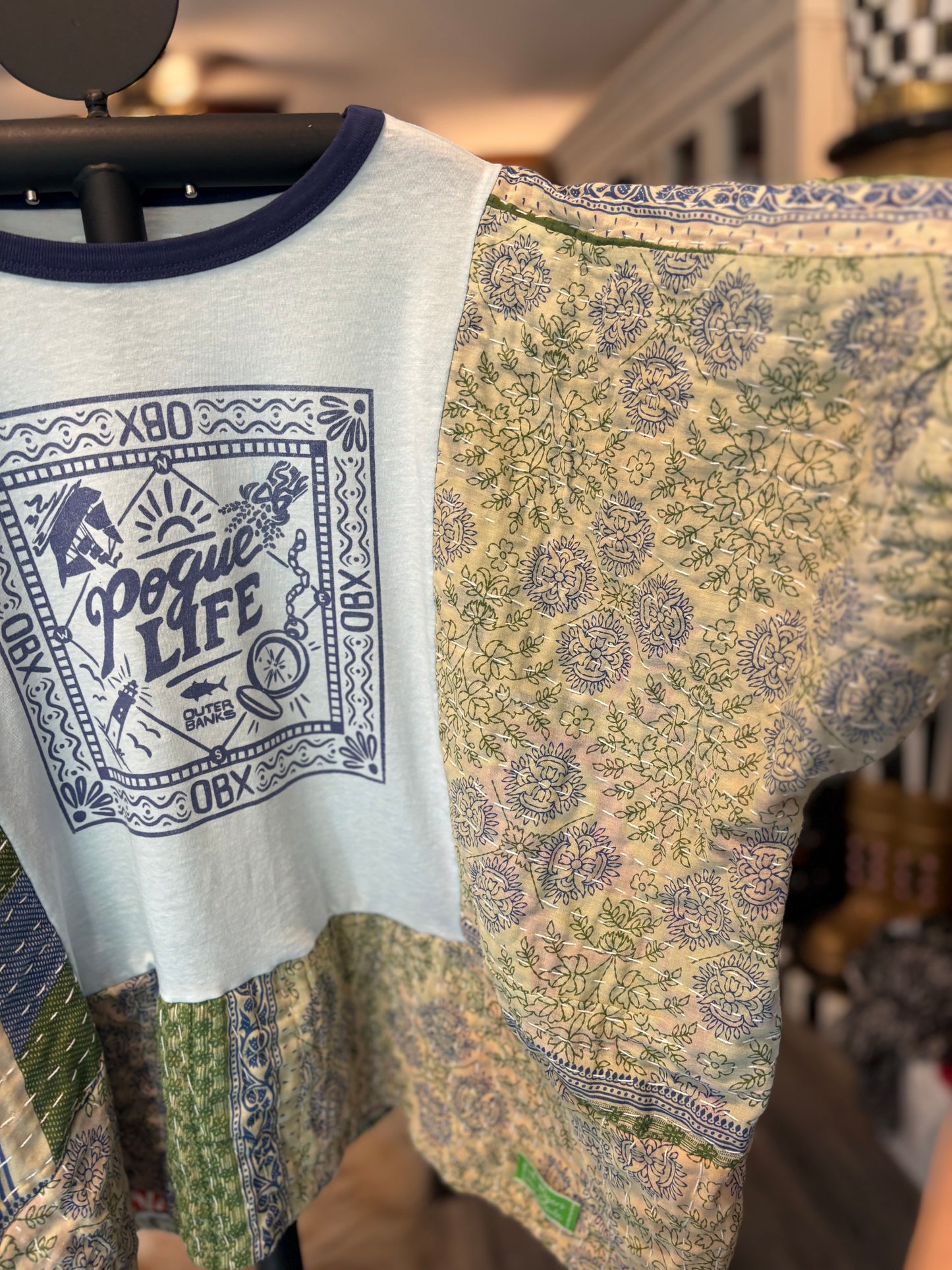Pogue Life Upcycled Vintage Kantha Top Fits a Small to XXL