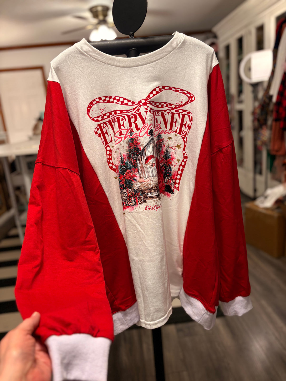 Every Knee Shall Bow Glam Sweater Tee One Size Fits a Small to 3X
