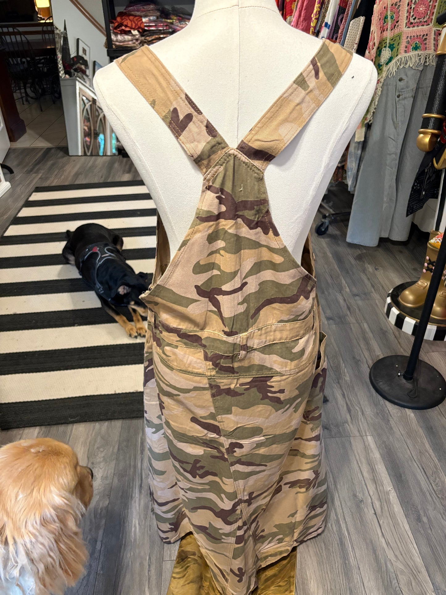 Beige Camo Overall Maxi Dress