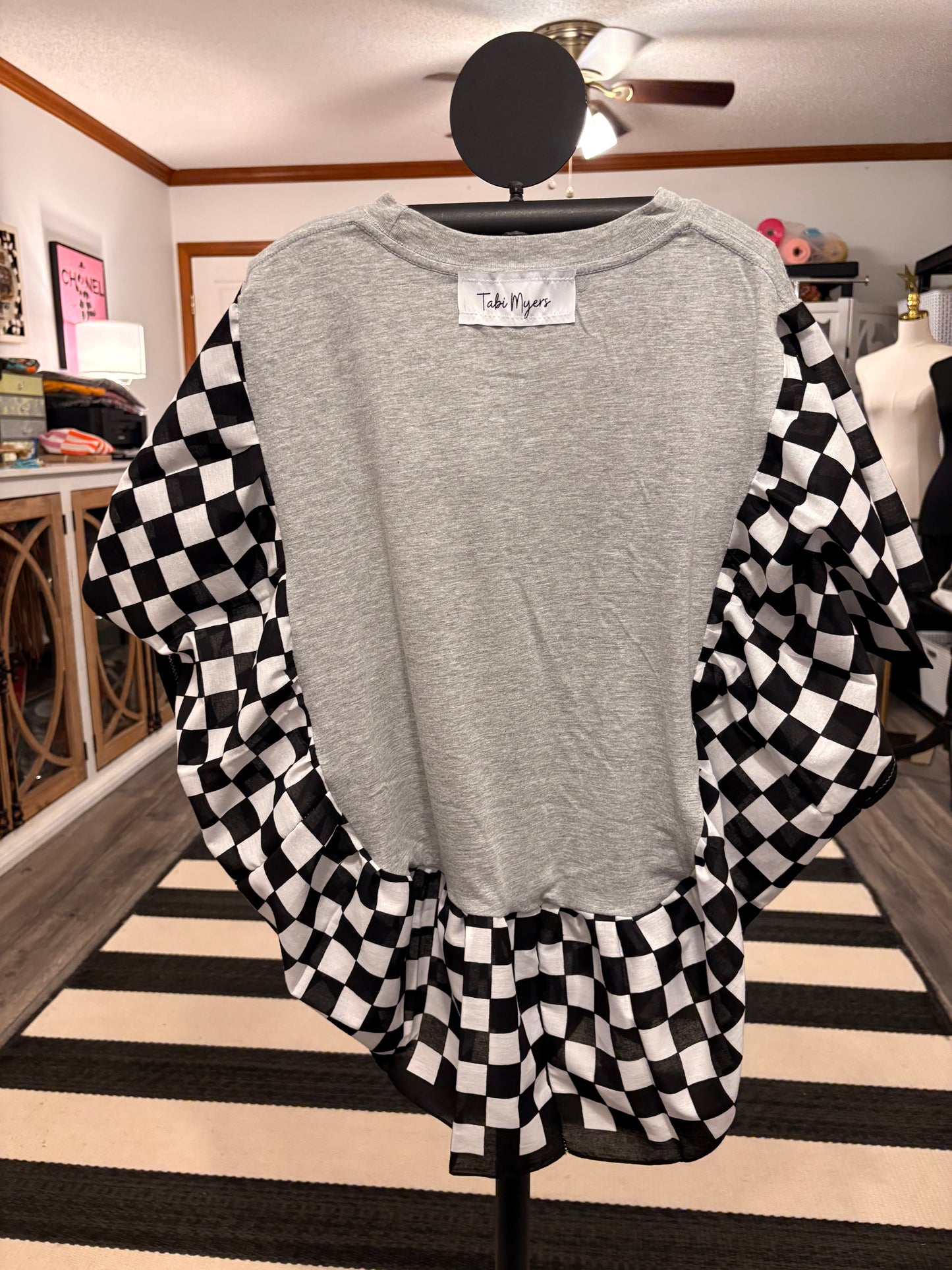 Schools Out Checkered Bandana Ruffled Poncho One Size Fits a Small to 2X
