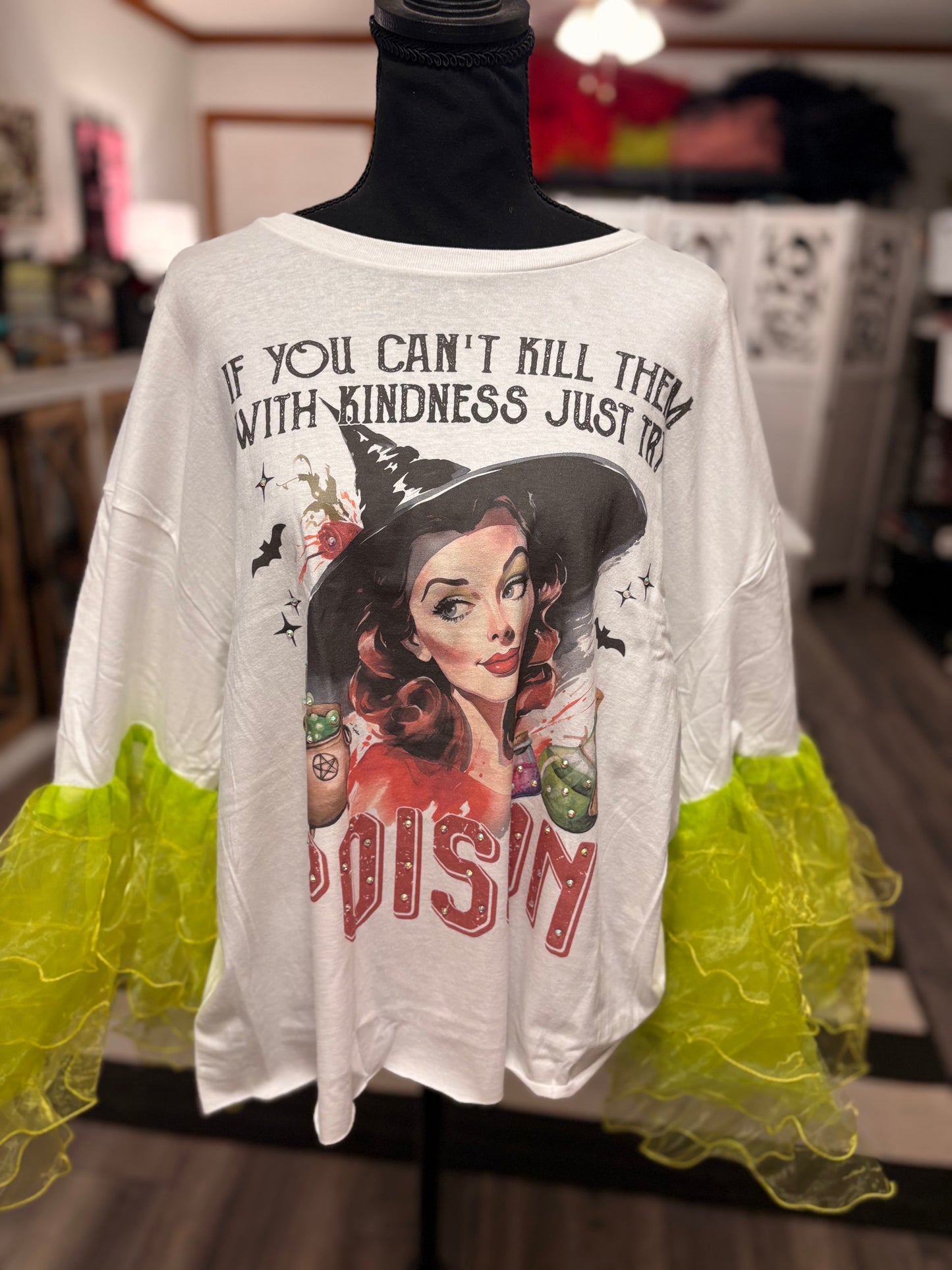 Kill ‘Em With Kindness Rockstar Ruffle Top One Size Fits a Small to 2XL