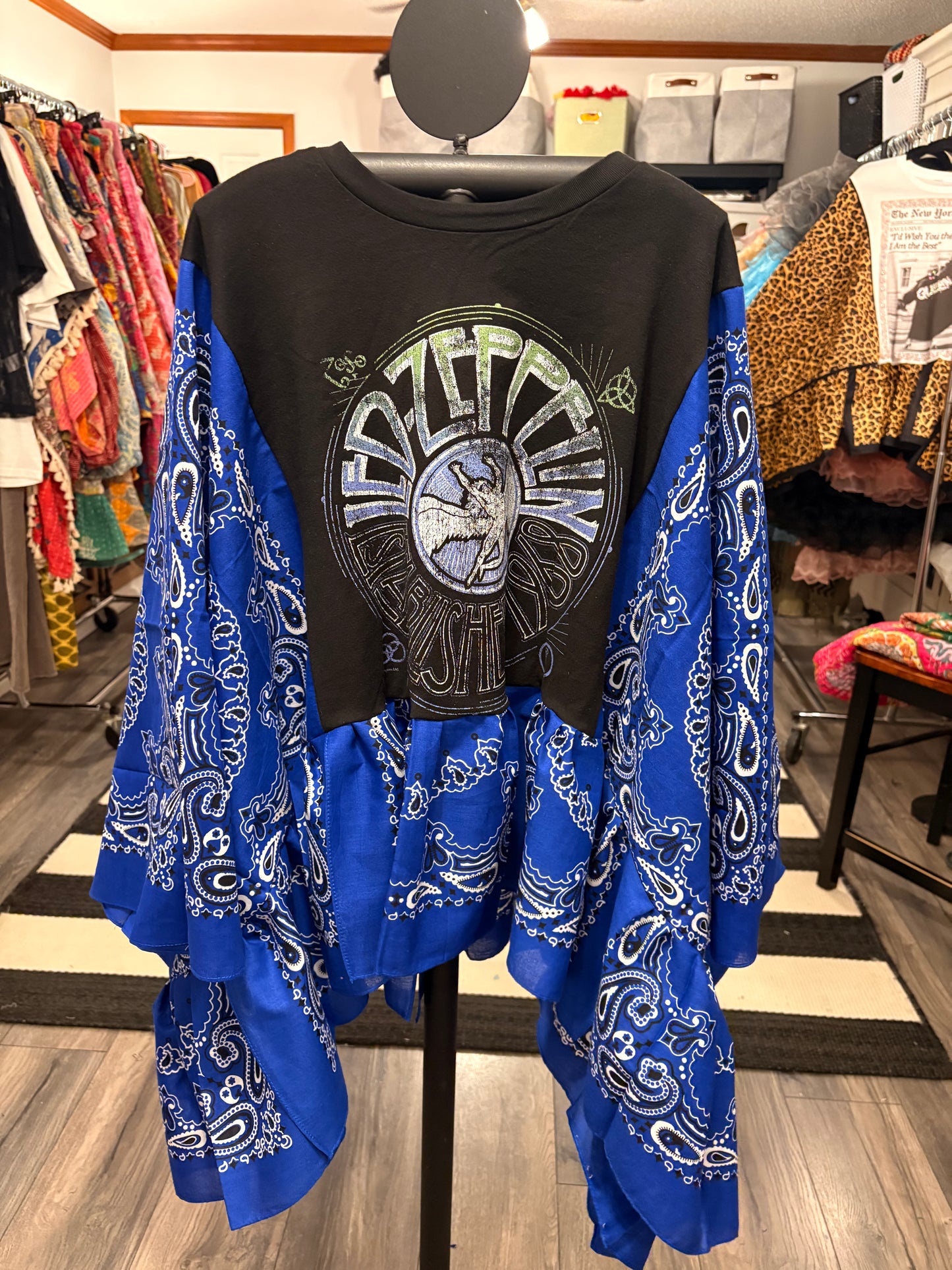 Zeppelin ‘88 Bandana Ruffle Top One Size Fits a Small to 3X
