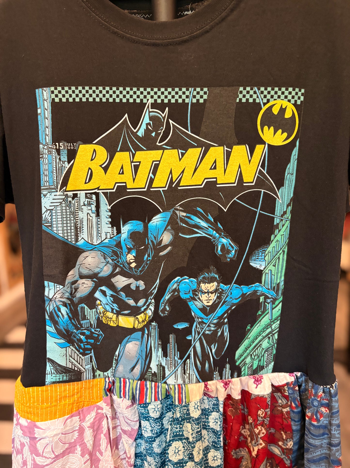 The Batman Upcycled Patchwork Dress One Size Fits an XS to Large