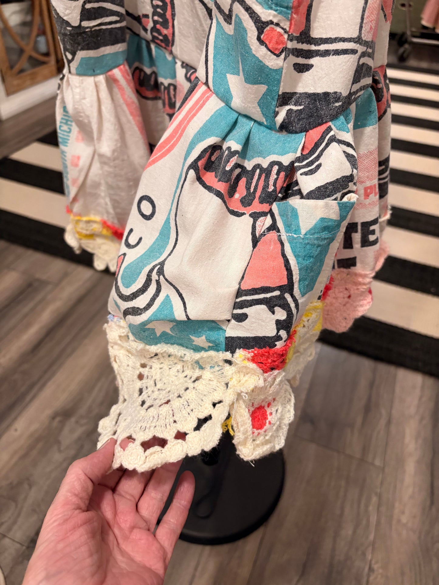 Roller Derby Crochet and Ruffles Overall Tank One Size Fits Most S-XXL Oversized