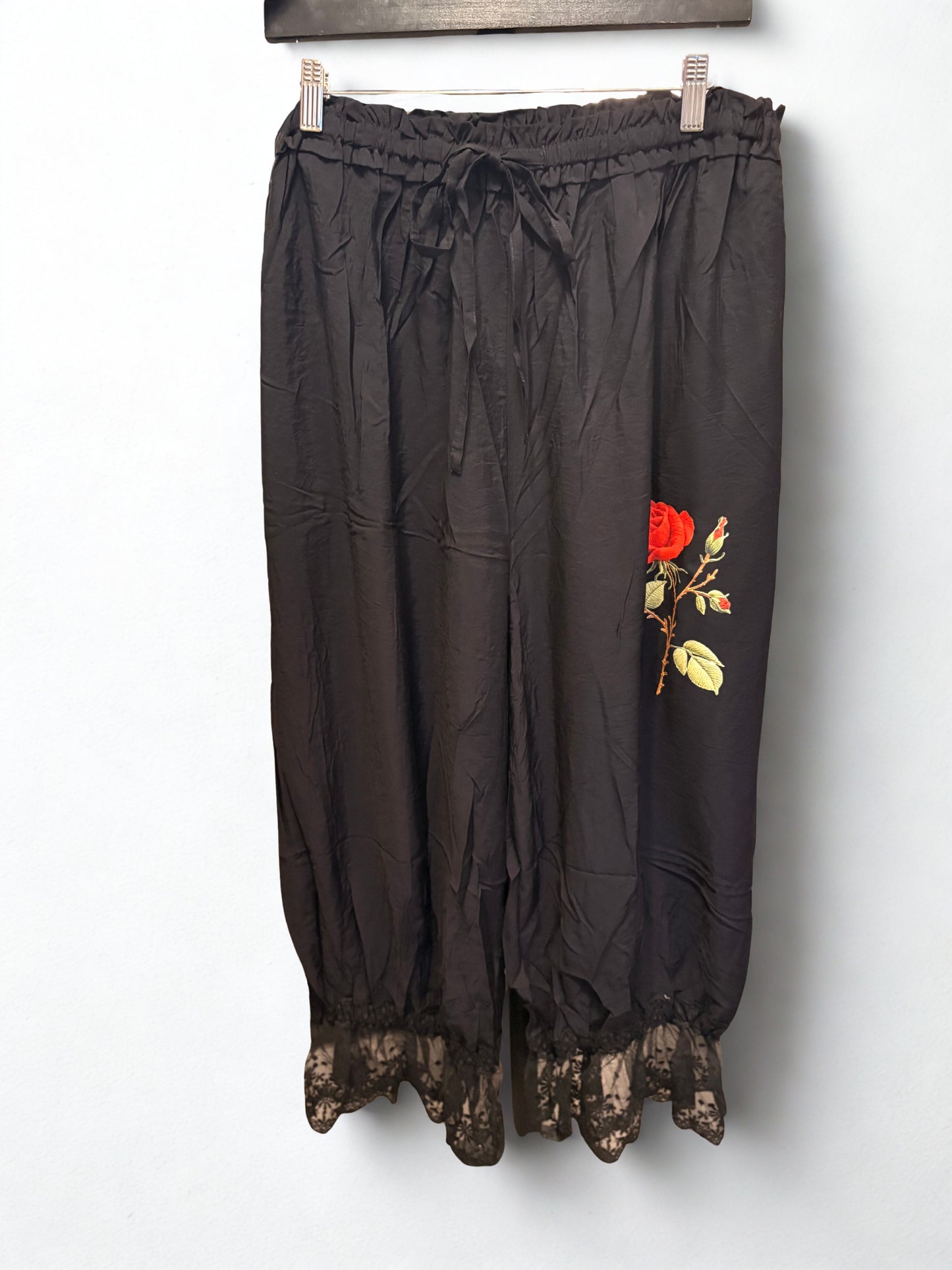 Black Rose Upcycled Bloomers OVERSIZED Fits An XL to 3X
