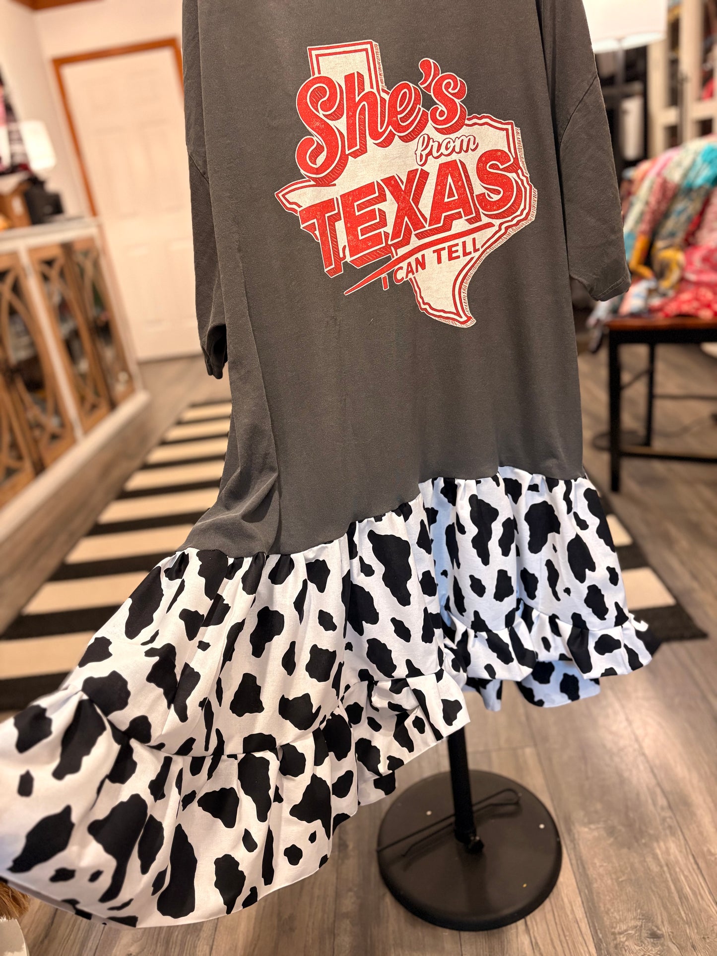 Texan Upcycled Tee Dress Fits a Small to 3X