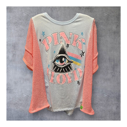 Pink Floyd Upcycled Drop Sleeve Mesh Sweater Tee One Size Fits A Small to XL Oversized
