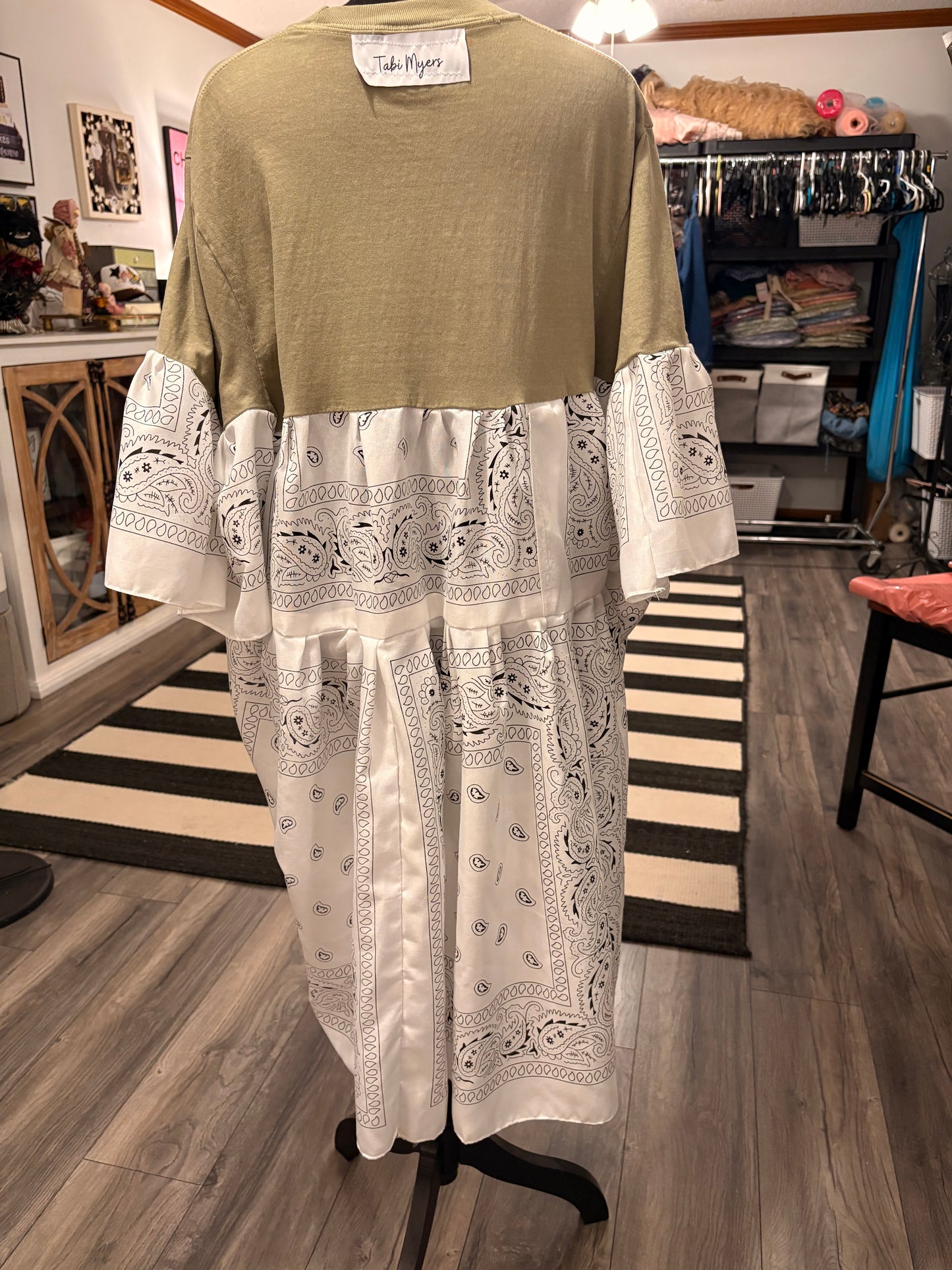 Peace Bandana Ruffle Hi/Lo Tee Fits a Small to XL