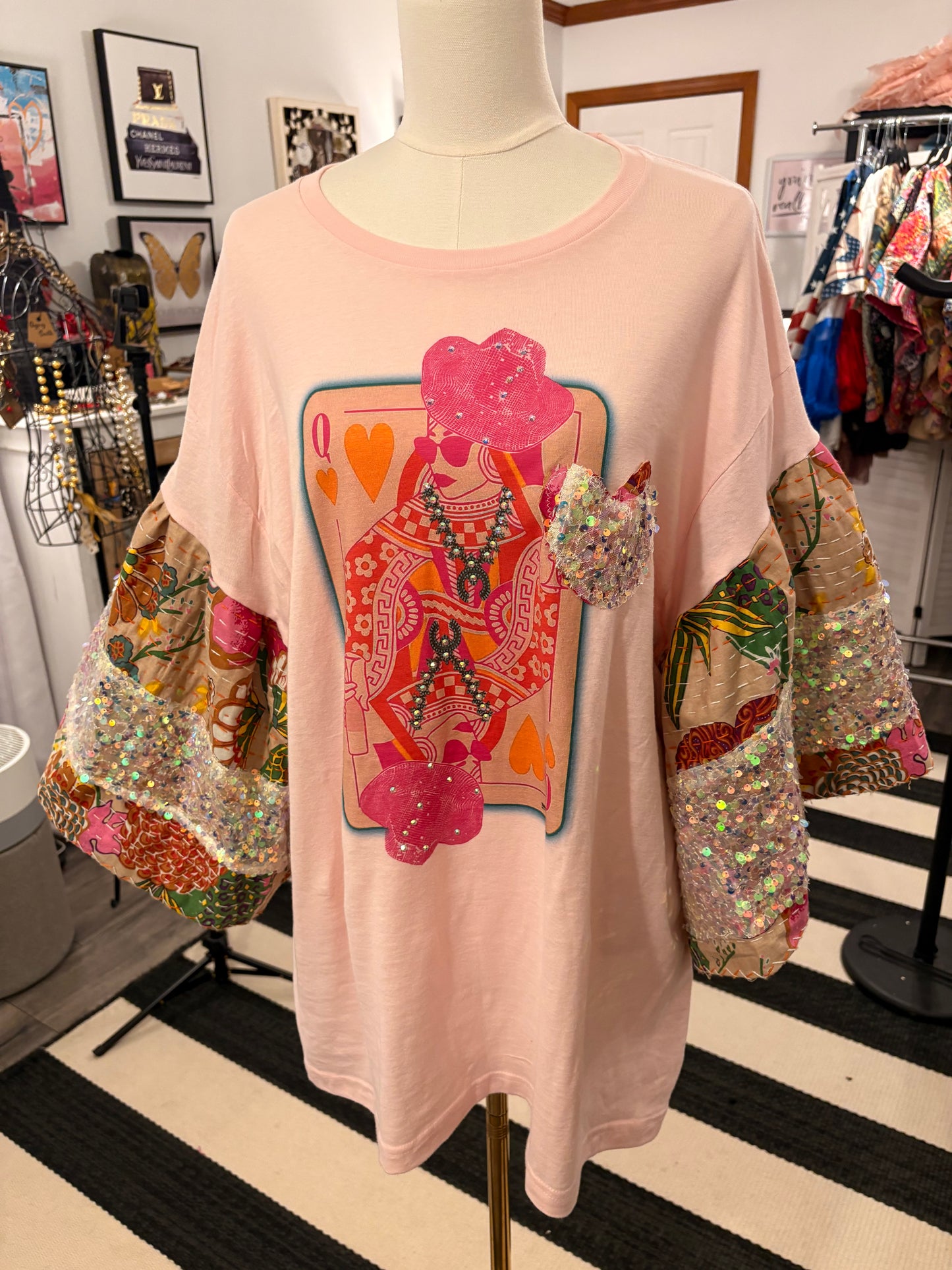Queen of Sparkle Rhinestone Tee One Size Fits a Small to XXL